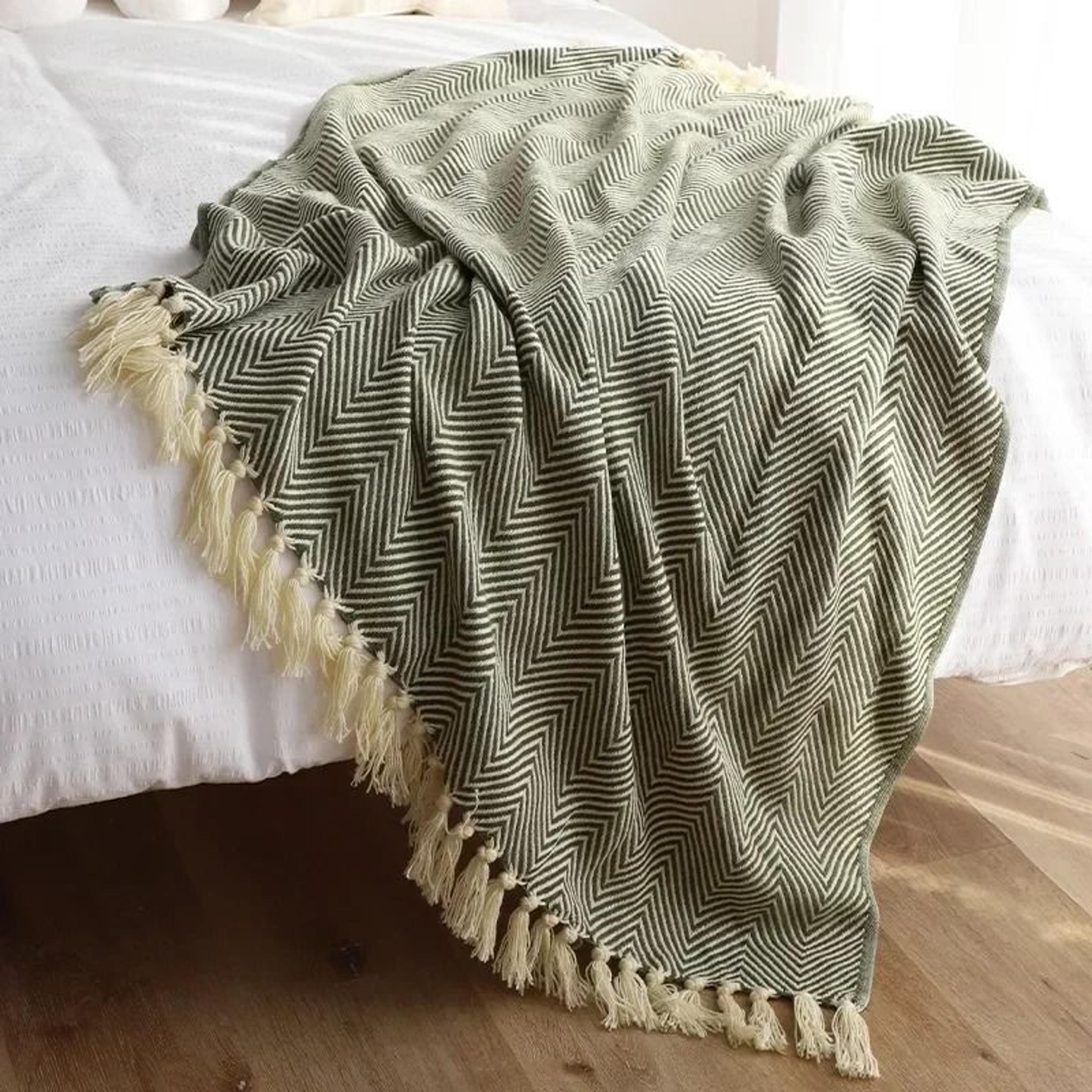 Retro Geometric Knitted Throw Blanket Nordic Sofa Bed Cover 10