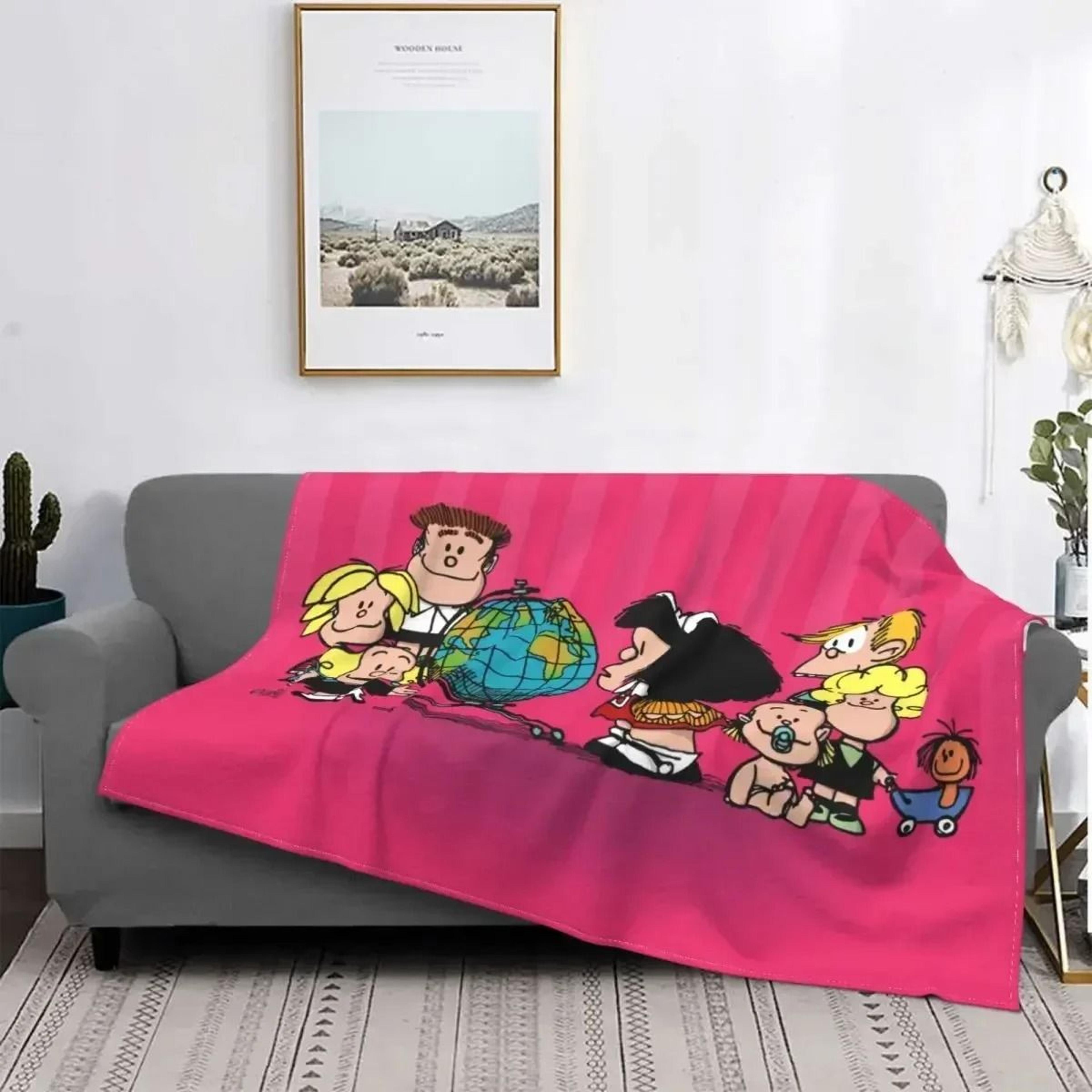 Love Mafalda Soft Flannel Fleece Cartoon Throw Blanket 19