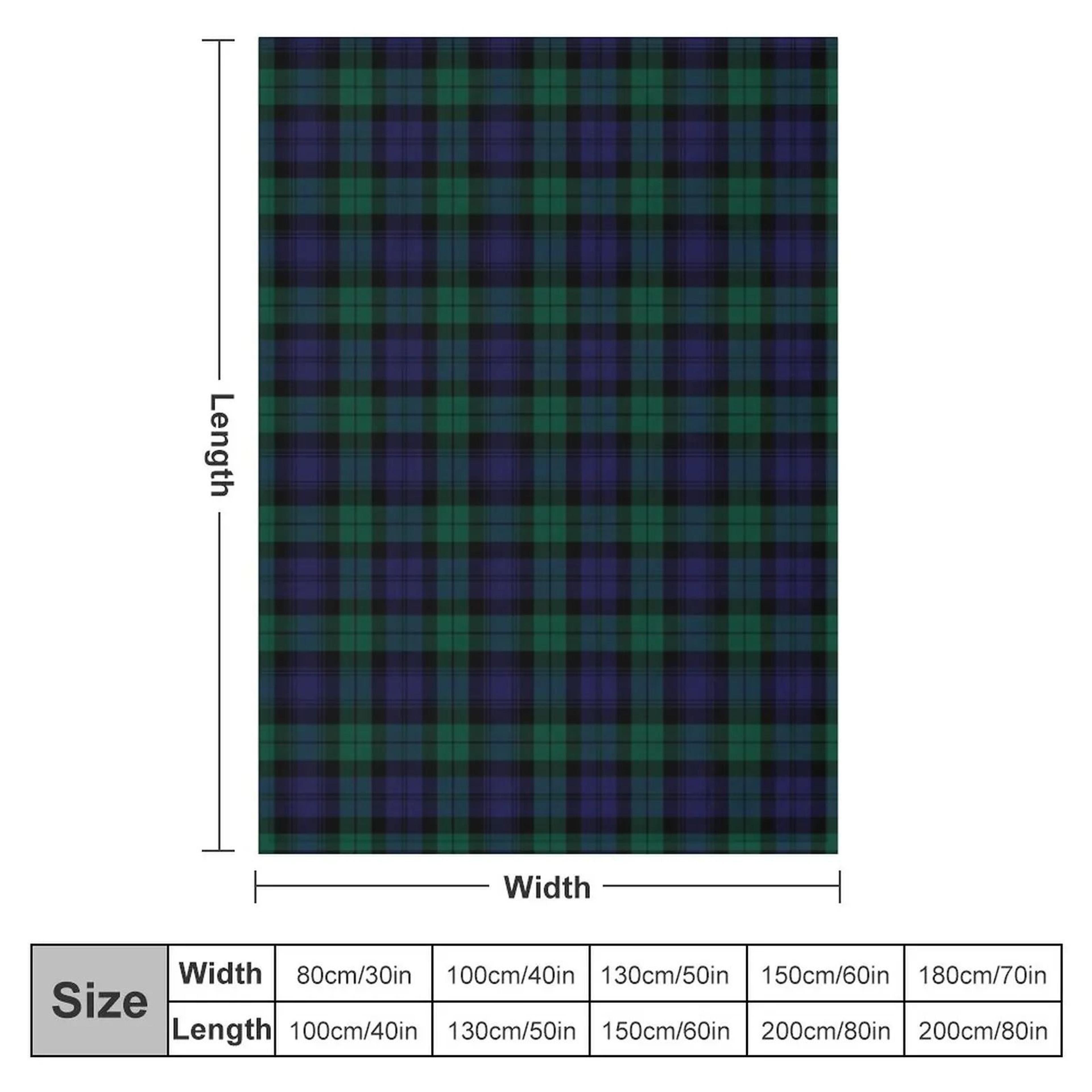 Blackwatch Tartan Throw Blanket Soft Blue Green Plaid Blanket 2