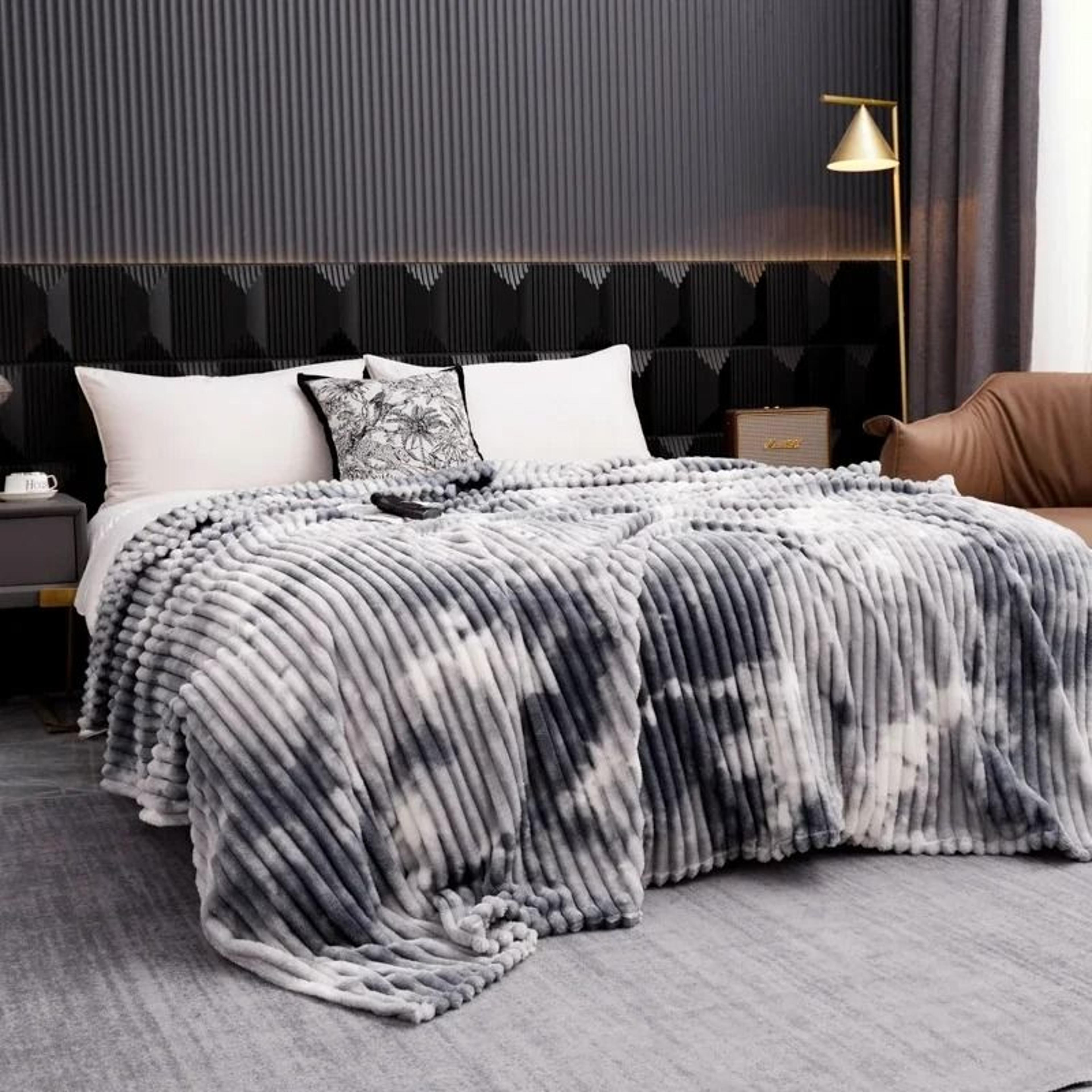 Tie Dye Flannel Fleece Blanket Thick Warm Bed And Sofa Throw 5