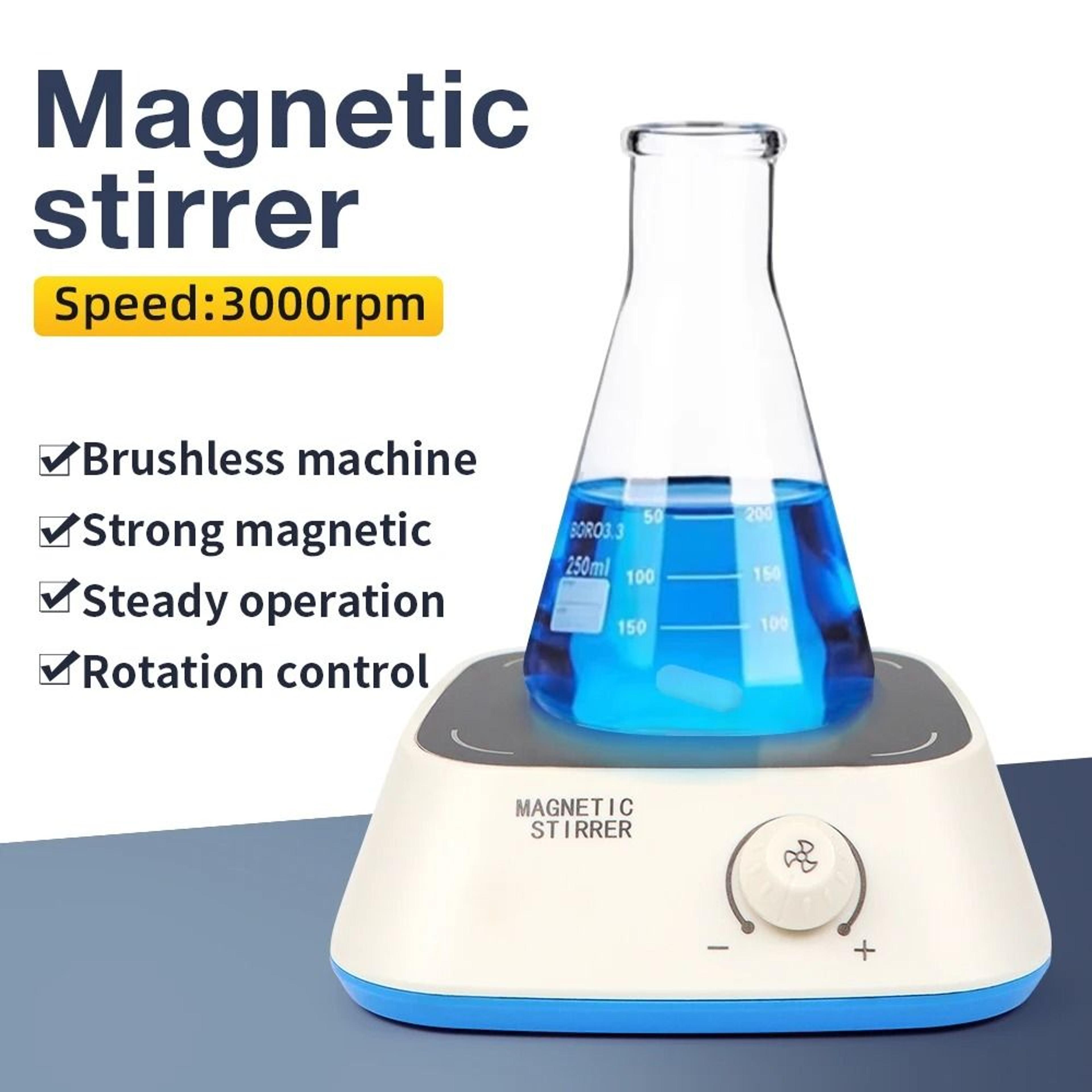 stirflow 3l magnetic stirrer and portable lab mixer with stir bar