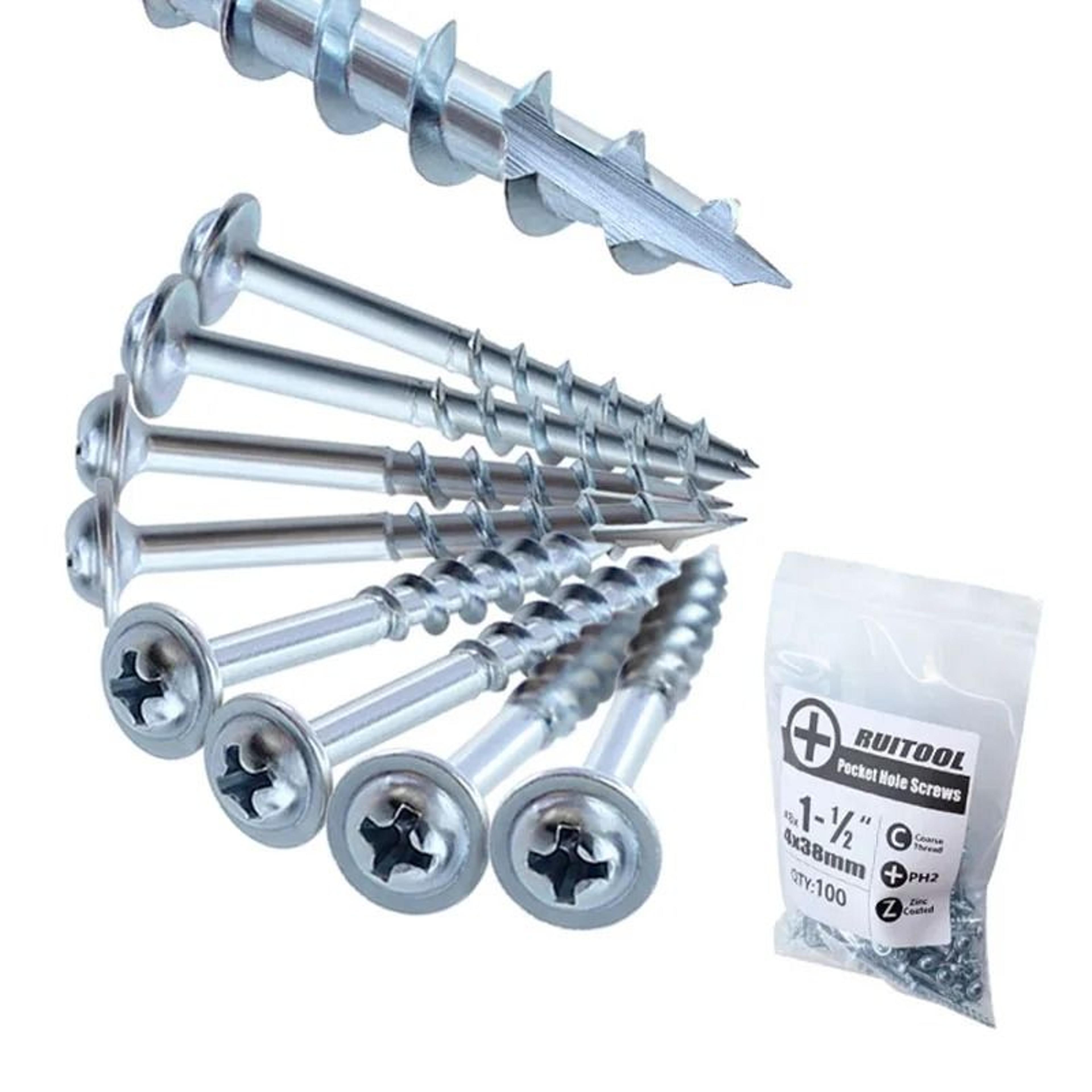 100pcs galvanized pocket hole screws for woodworking jigs