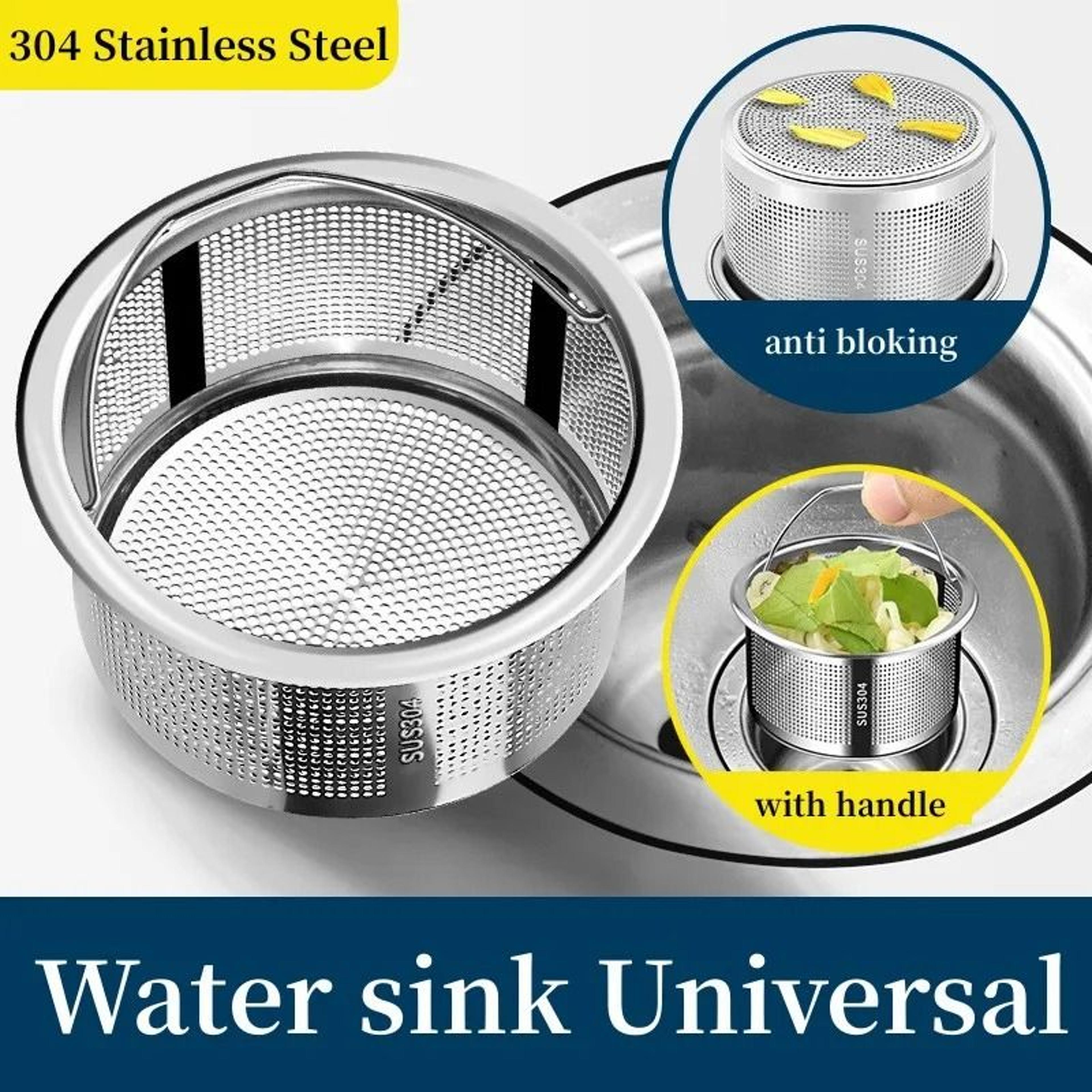 stainless steel sink strainer basket with handle