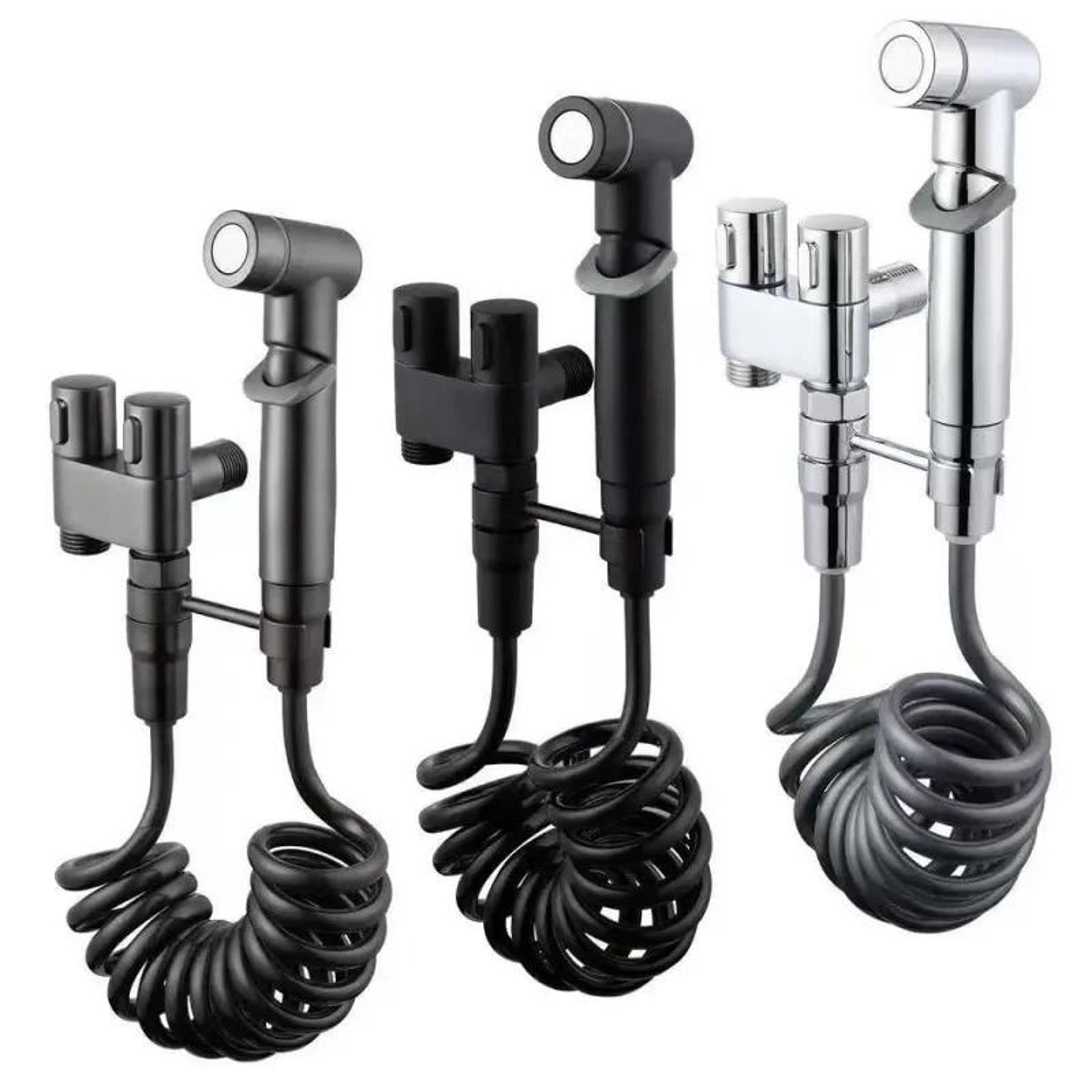 handheld bidet sprayer set with dual outlet angle valve