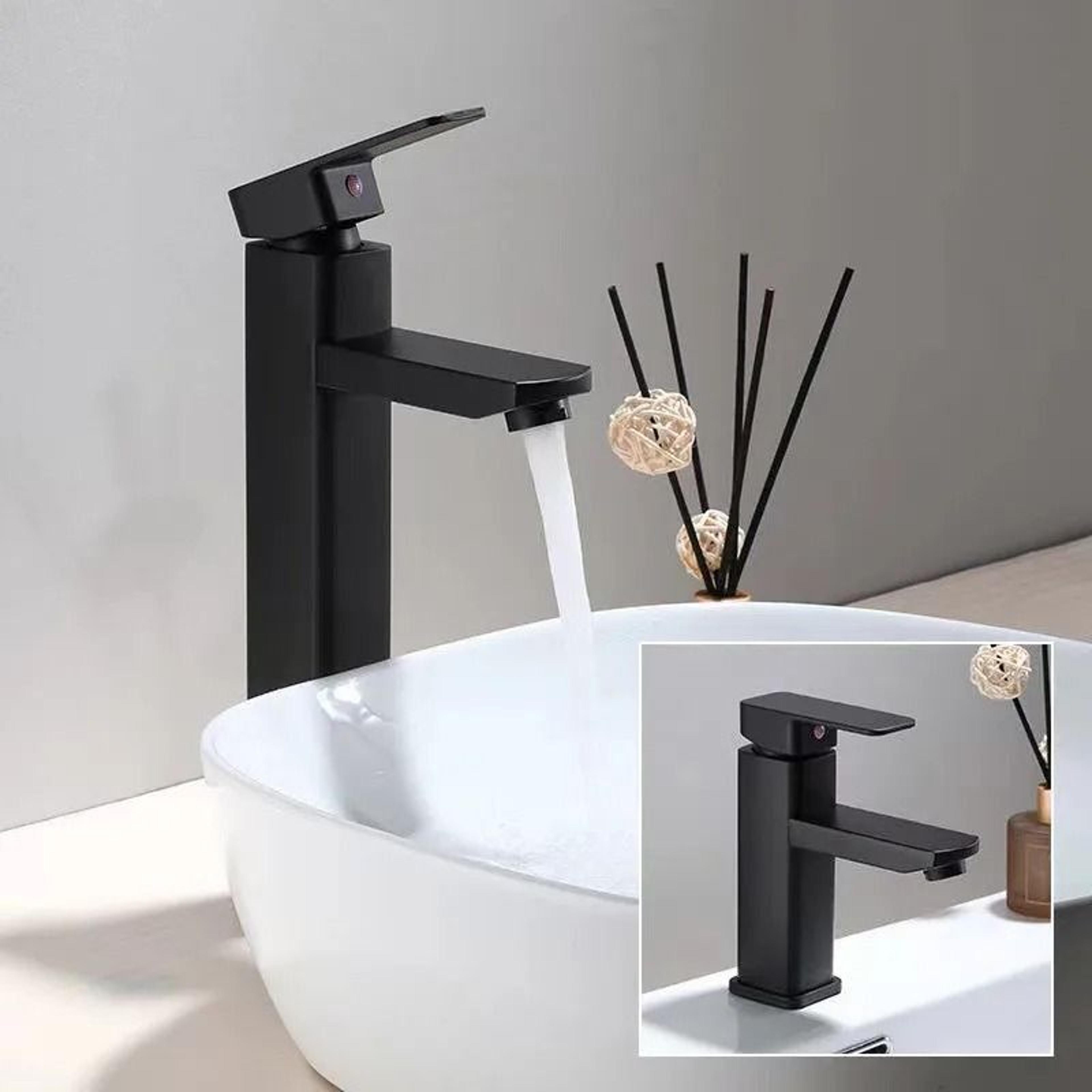 modern black abs hot and cold basin mixer faucet