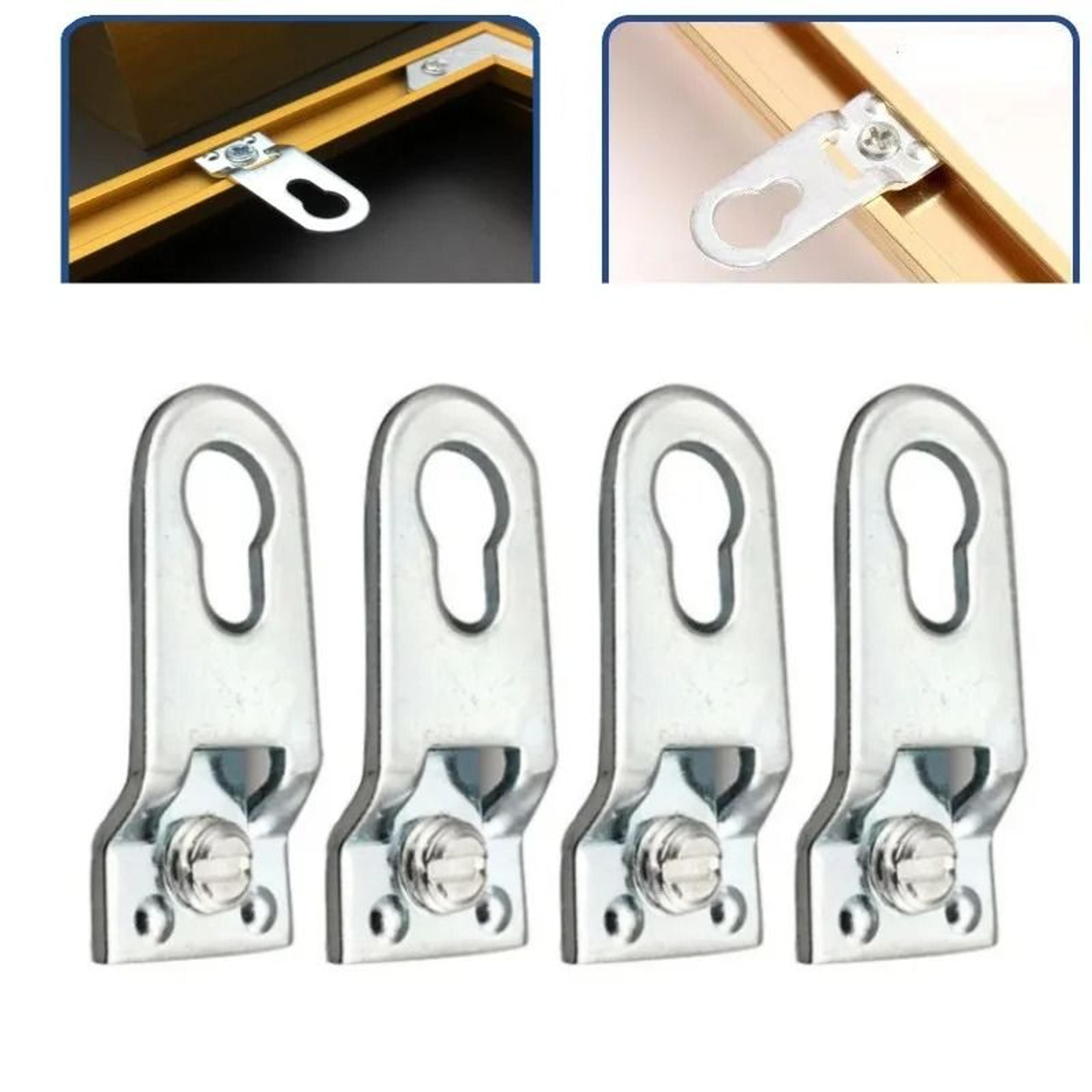 10-piece metal keyhole picture frame hanger set with screws
