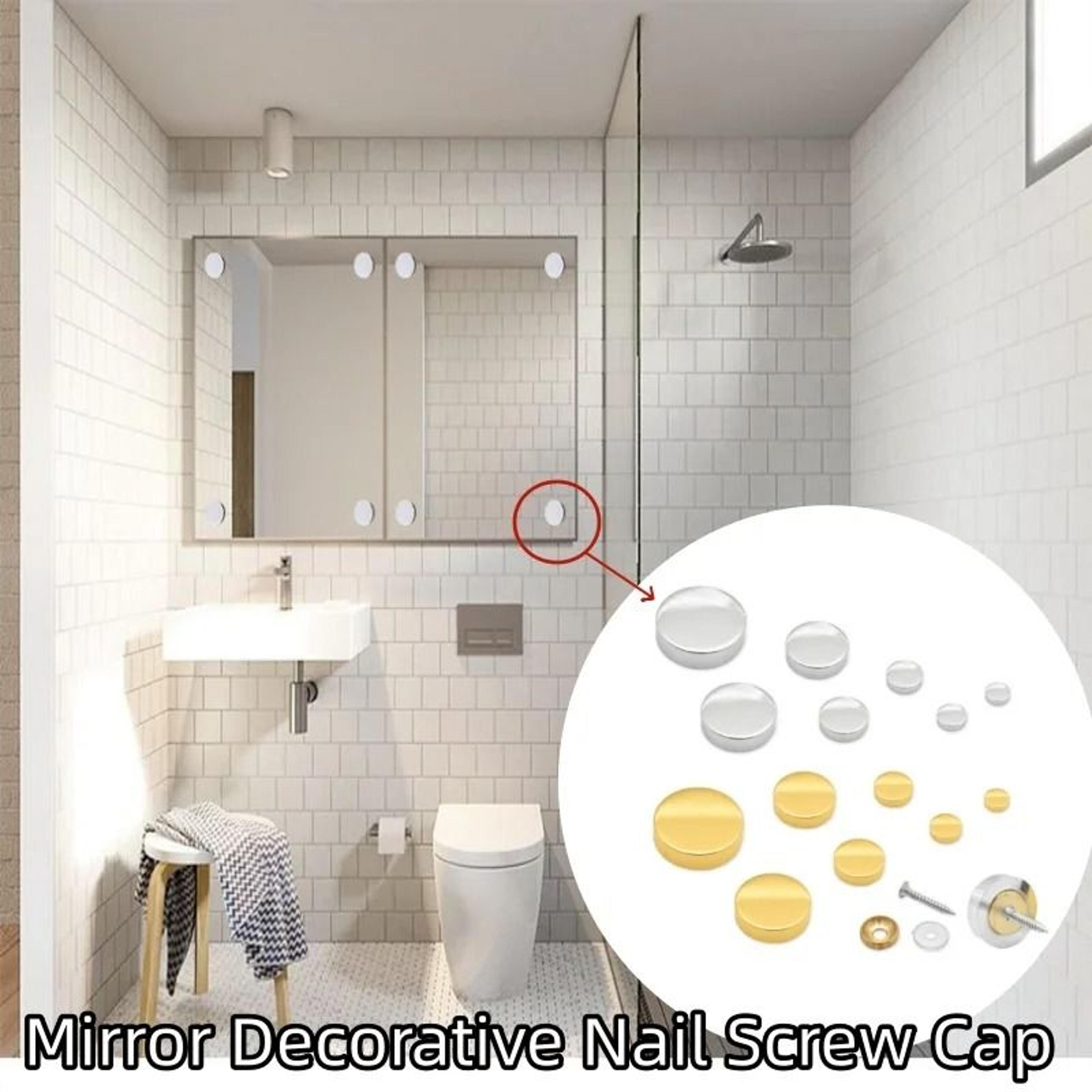 4-set stainless steel decorative mirror screw caps 10–16mm