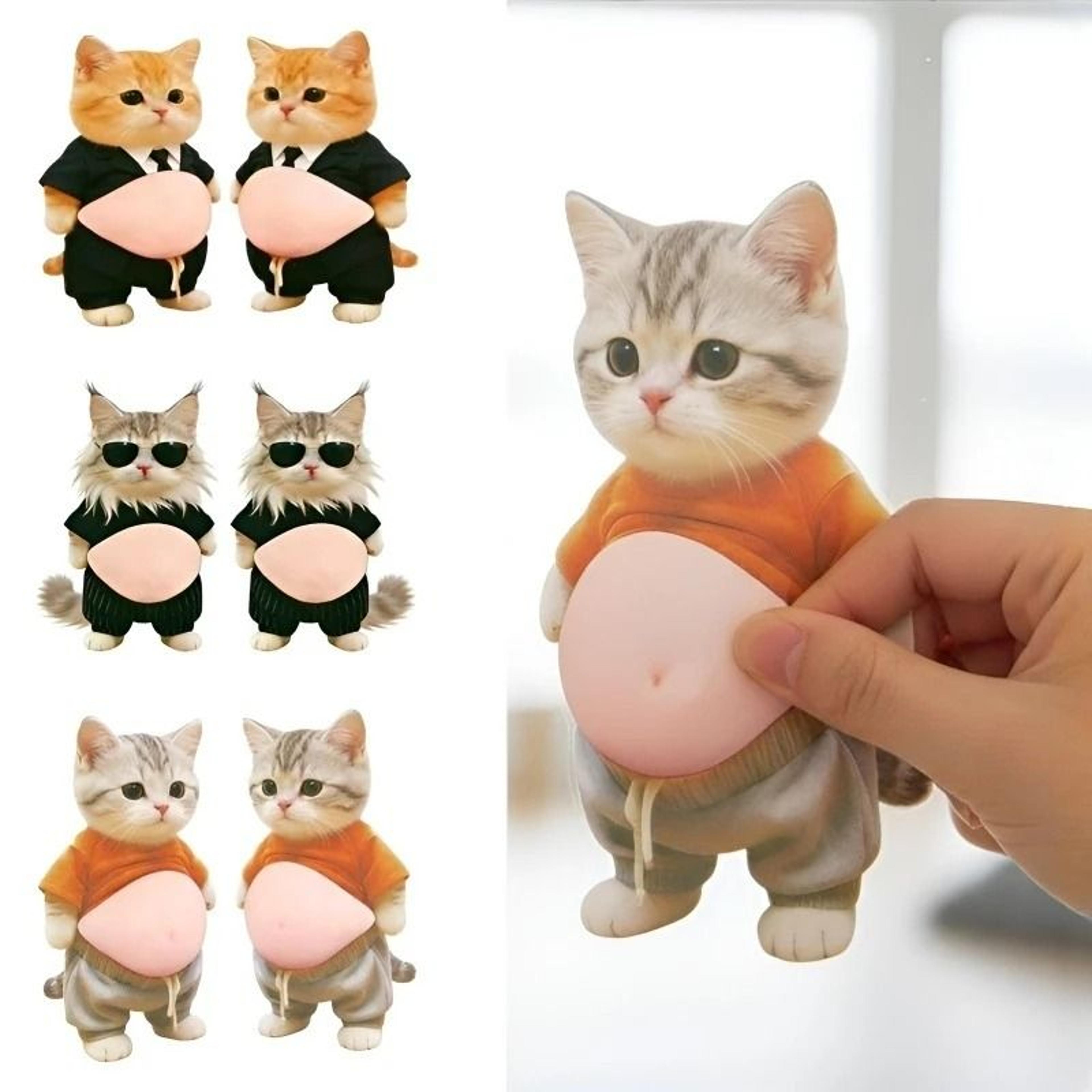 3d squishy cat belly sticker for phone cases and car decor