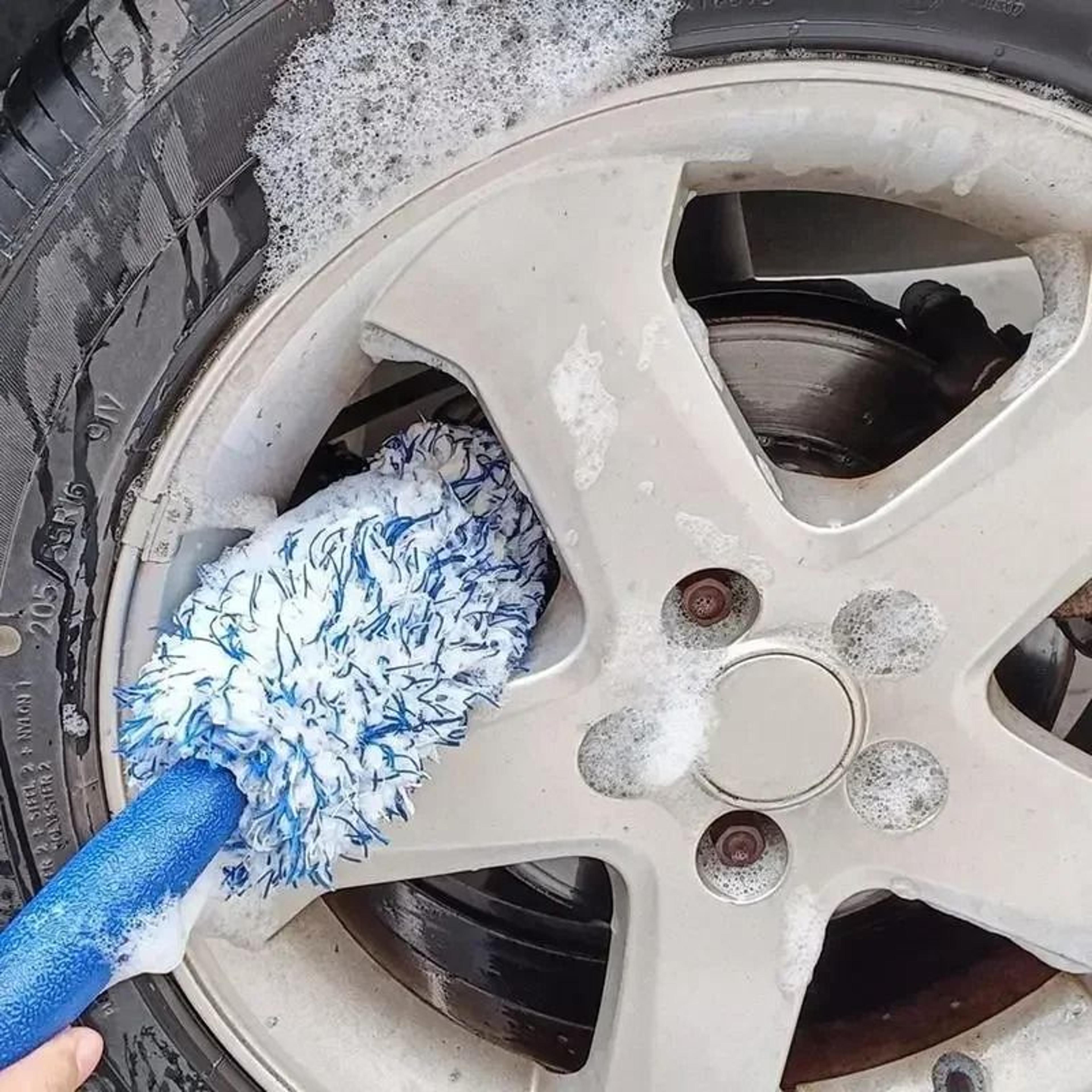 super plush microfiber wheel cleaning brush for rims and tires