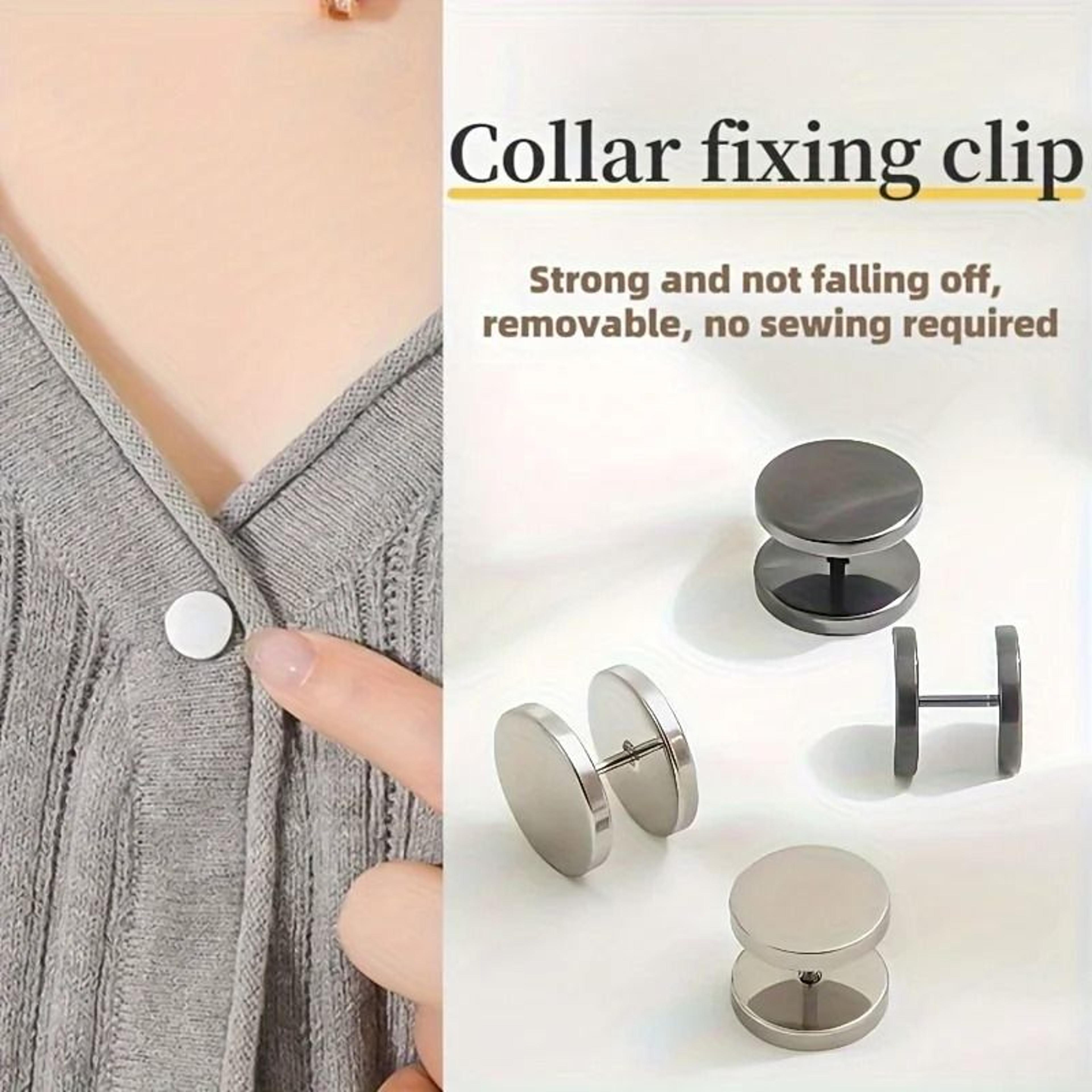 2/4pcs seamless spiral clothing clips for sweaters collars and cuff fastening