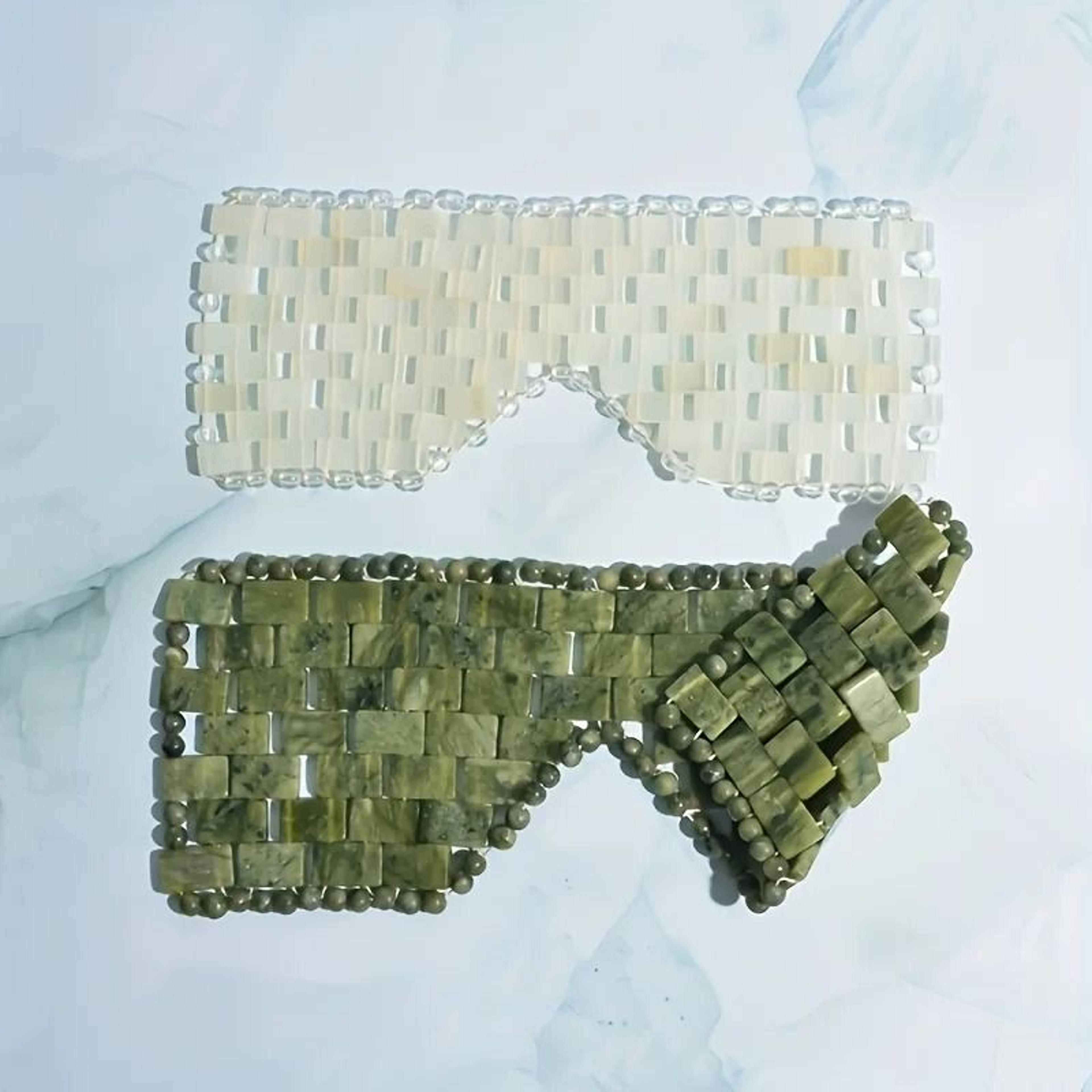 cooling jade facial eye mask for relaxing massage and skincare