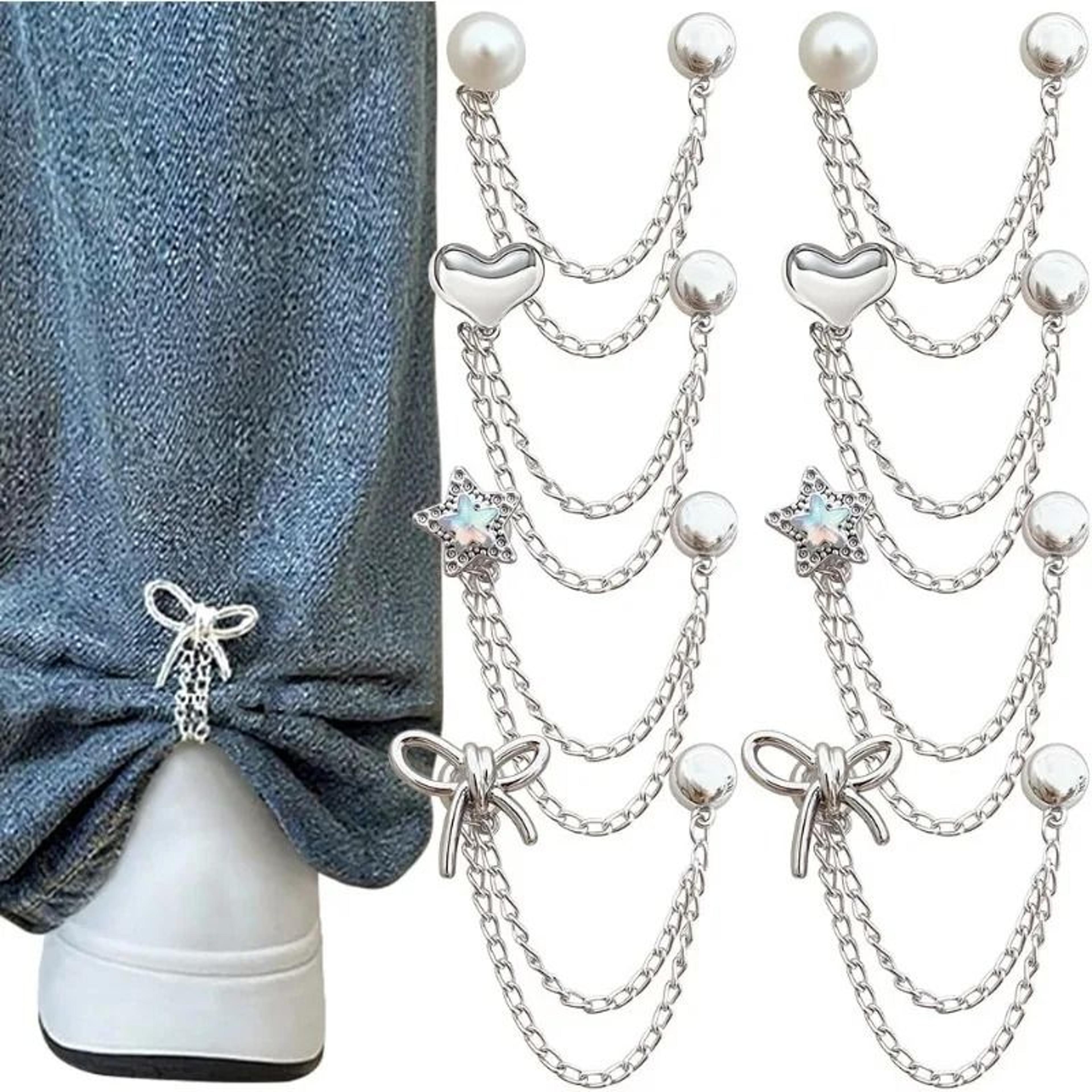 8pcs decorative clothing chain clips for sleeves jeans and shirt hemming