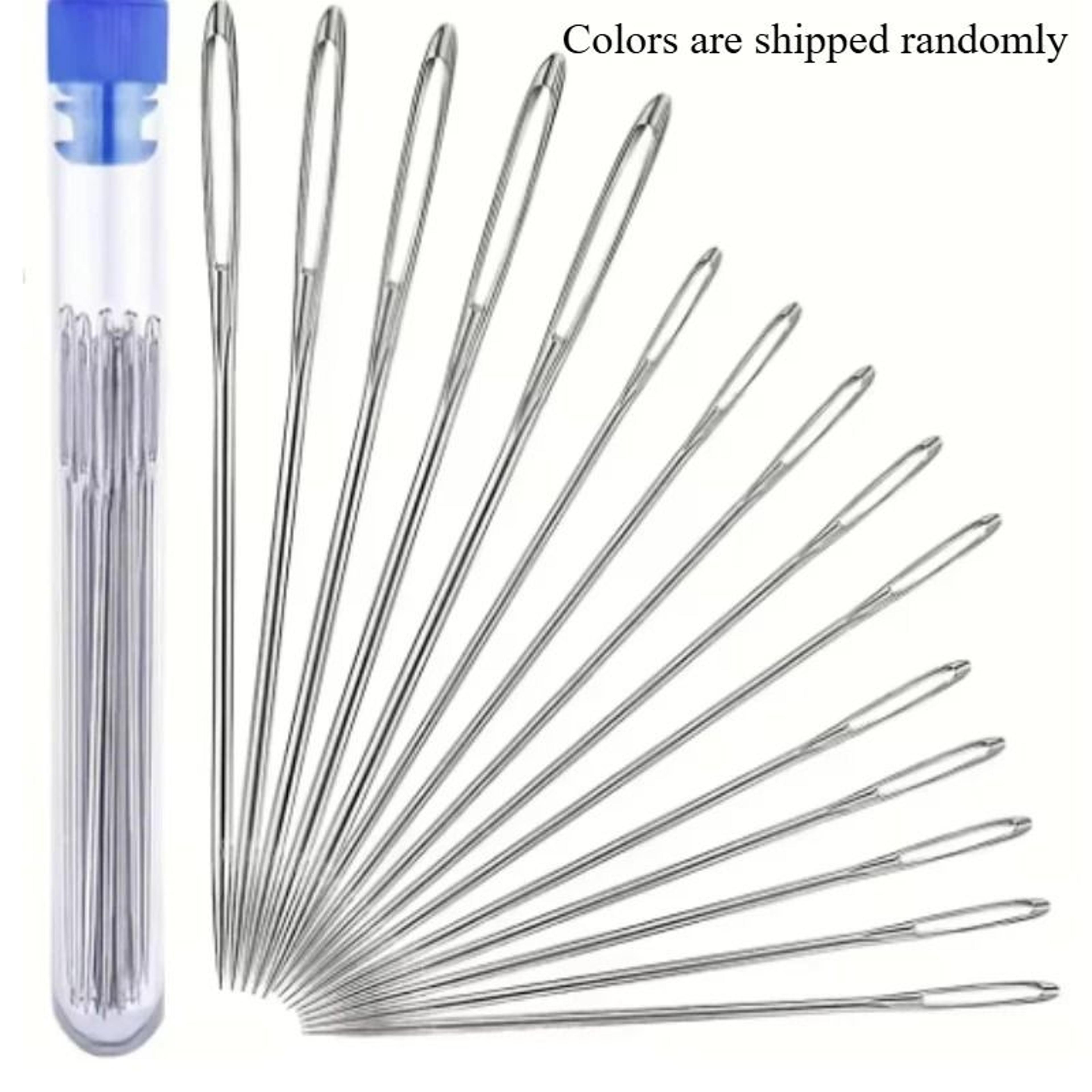 15/25pcs large eye steel sewing needles for leather yarn and crafts
