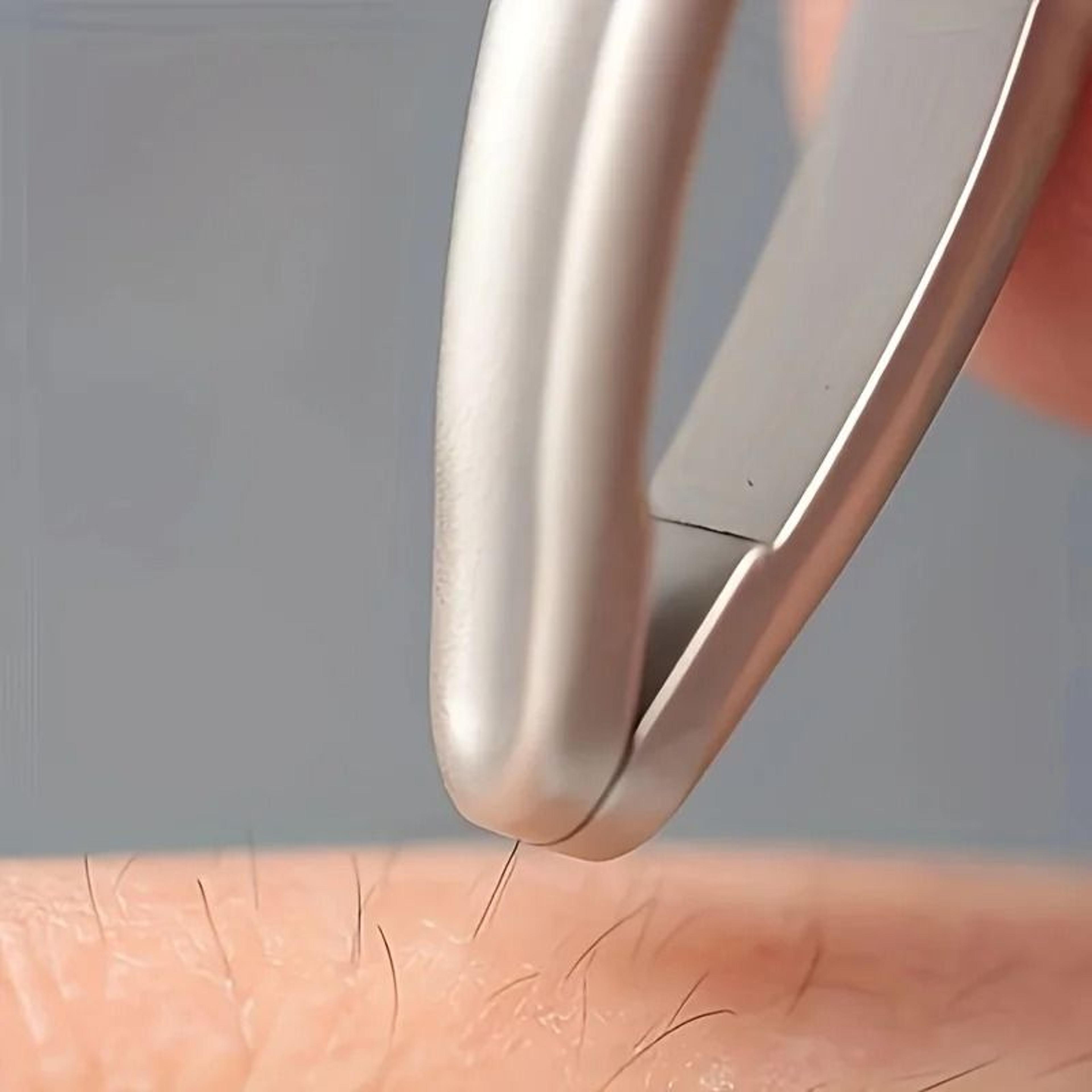 round head stainless steel tweezers for eyebrow and facial hair removal