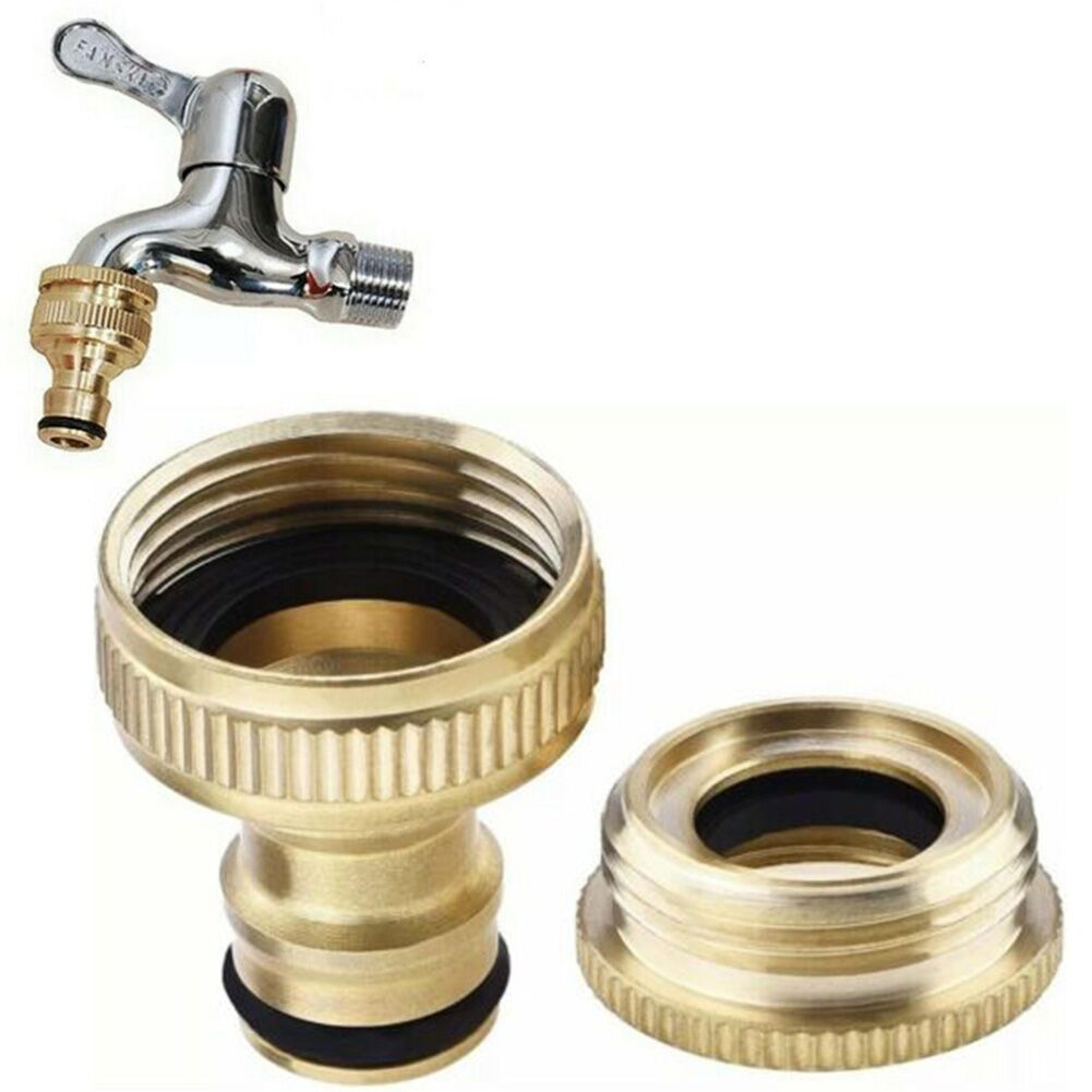 3/4 to 1/2 inch garden hose tap connector quick release adapter with rubber seal