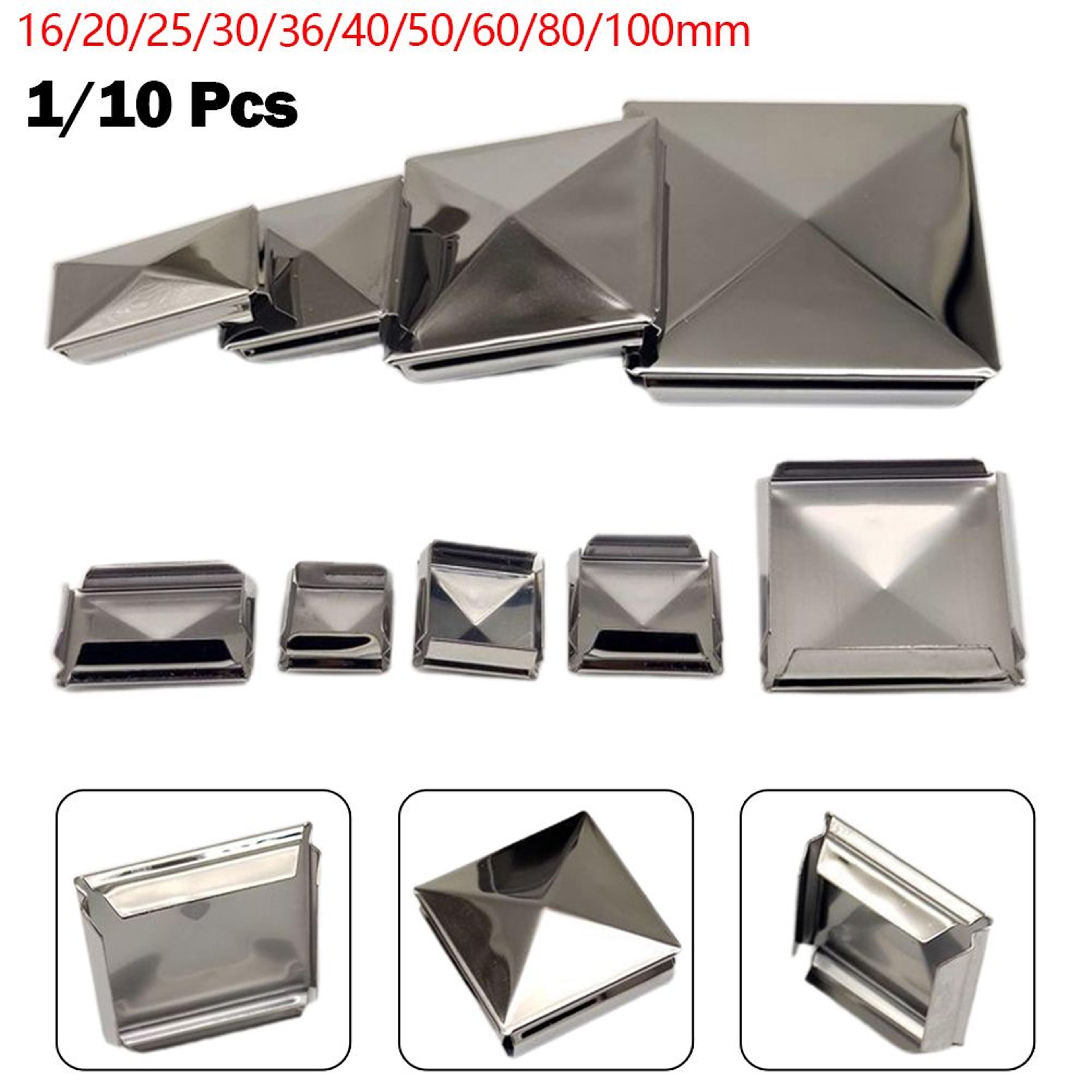 1/10-piece square post cap stainless steel pyramid cover for fence and garden posts