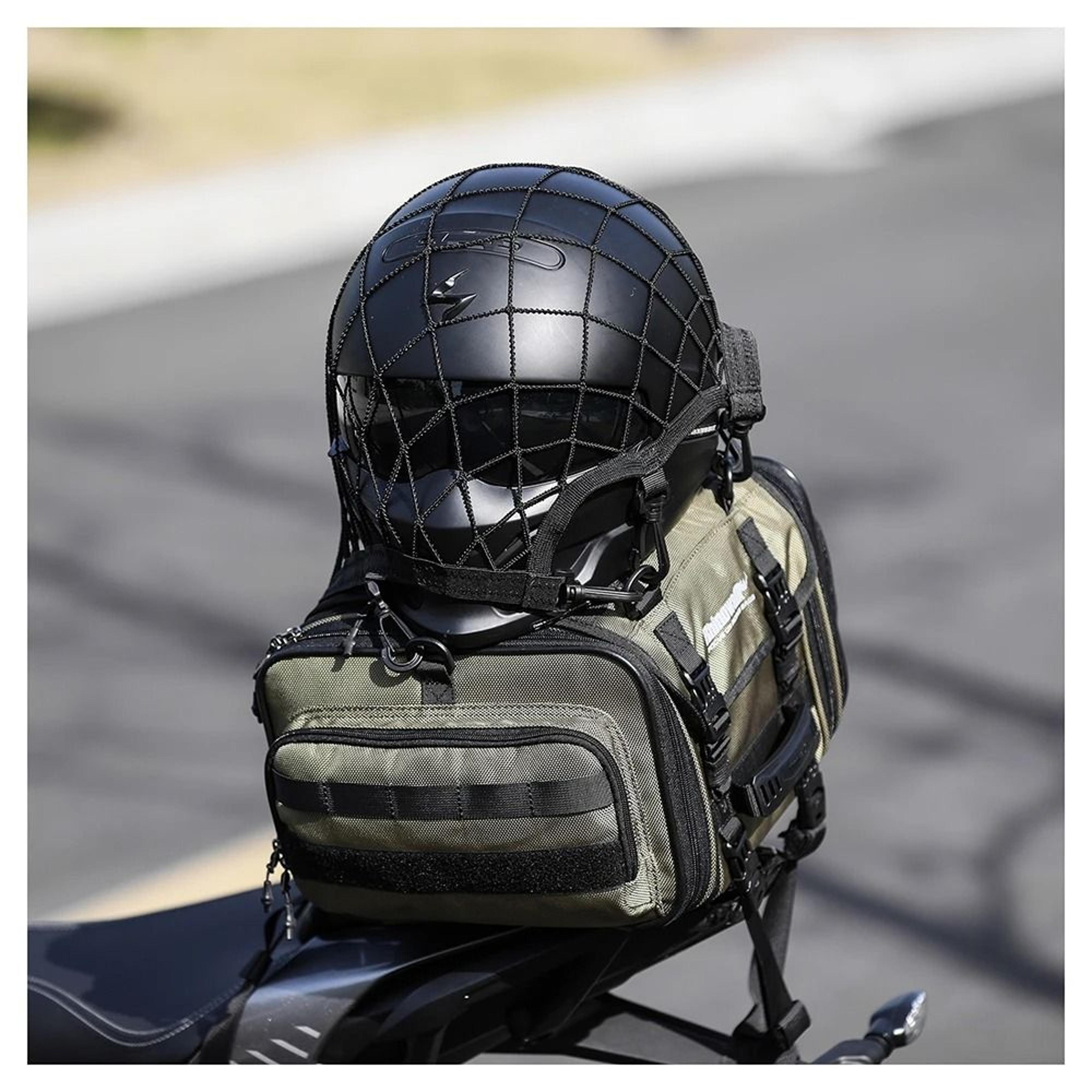 8-hook motorcycle helmet cargo net stretch mesh luggage holder