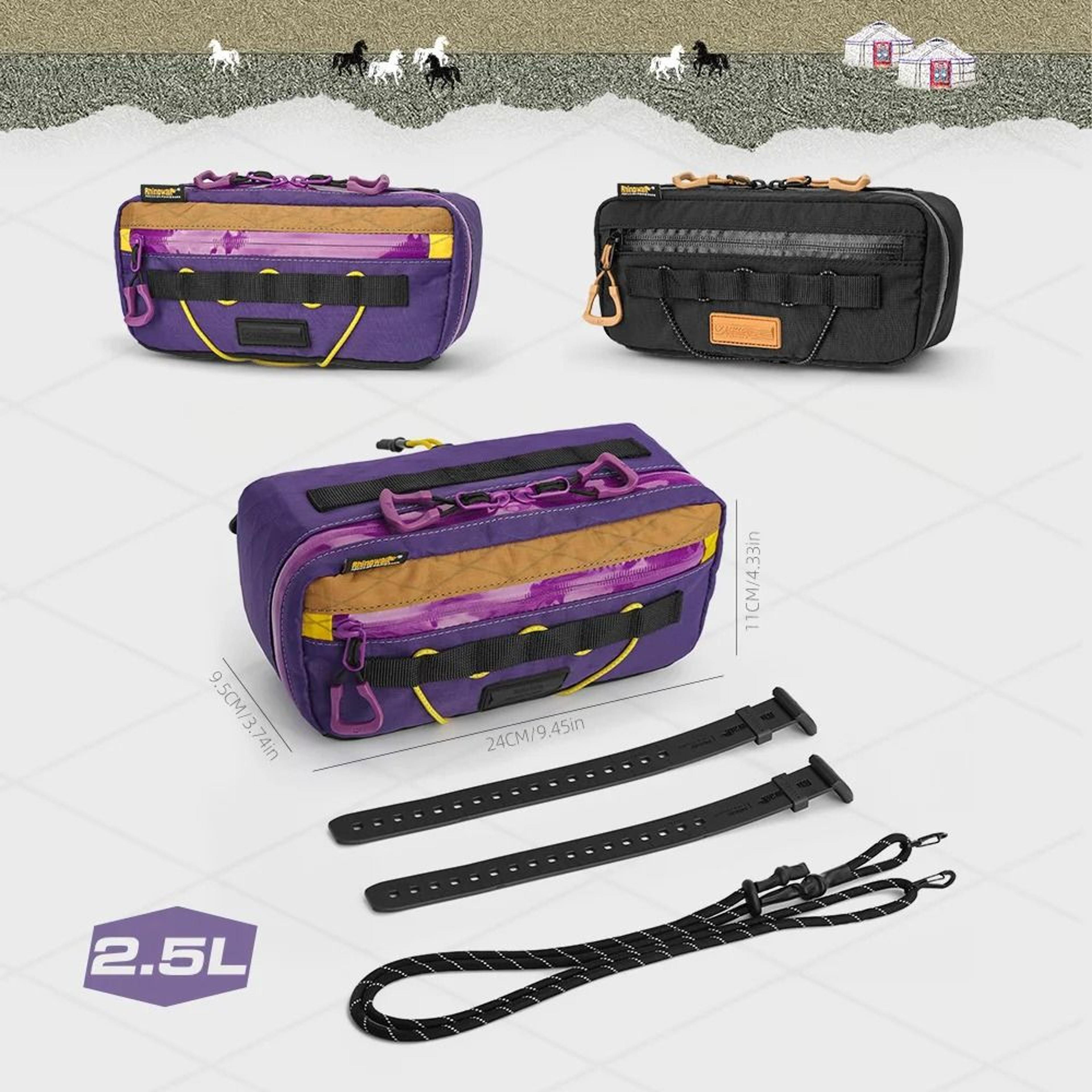 2.5l bike handlebar bag multi-compartment front storage pack