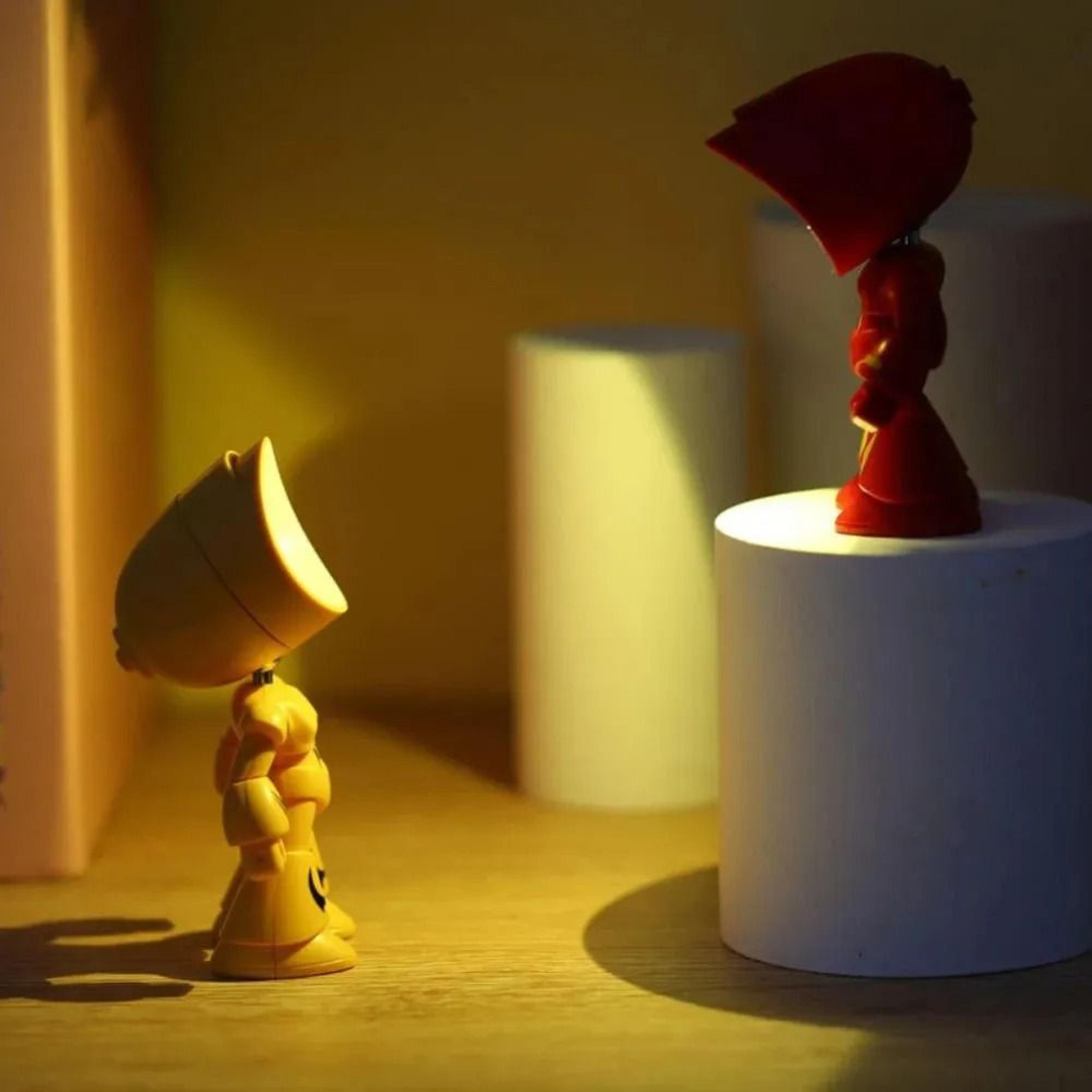 mini cartoon led table lamp folding battery-powered night light