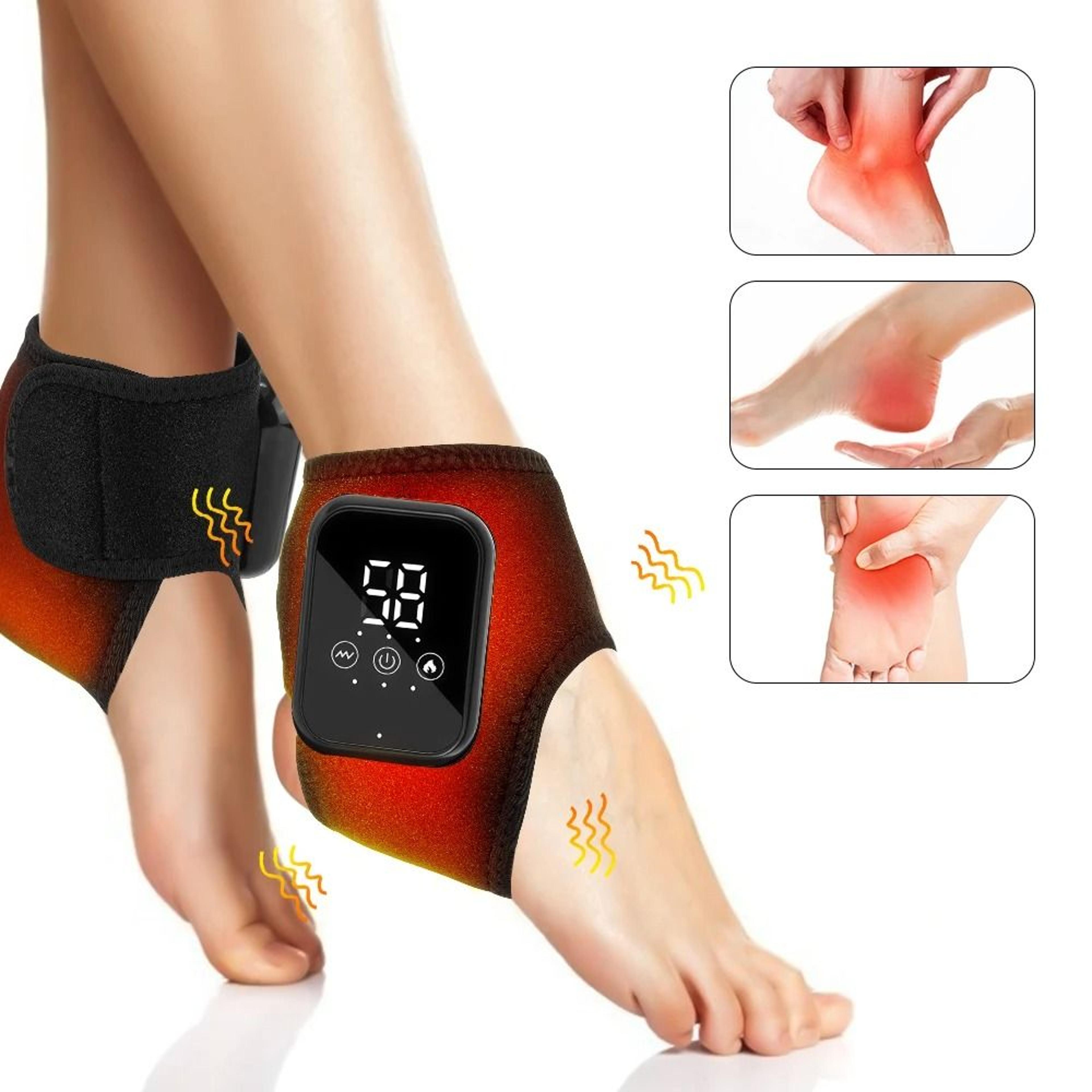 rechargeable heated ankle massager with vibration and hot compress