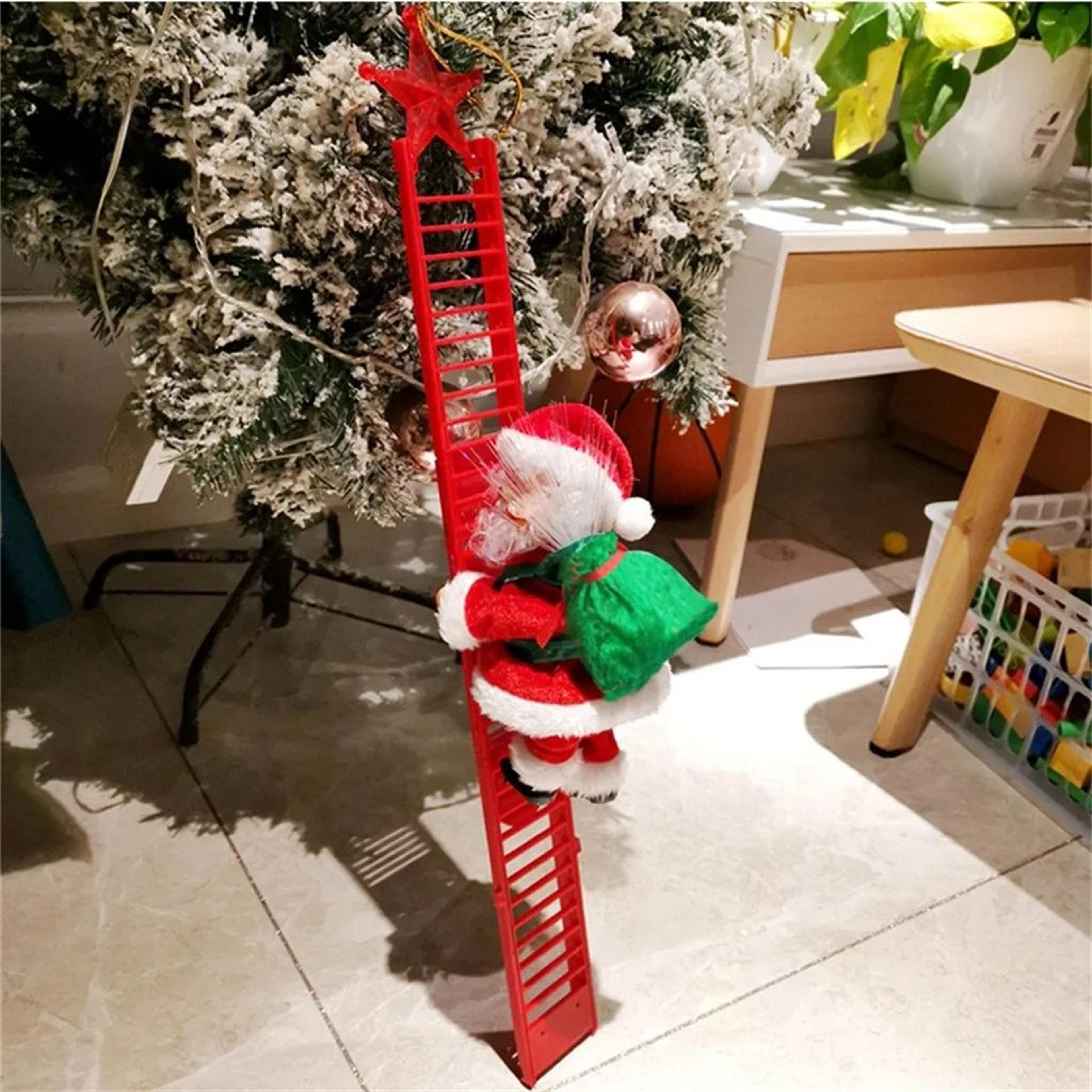 musical climbing santa claus ladder christmas tree decoration