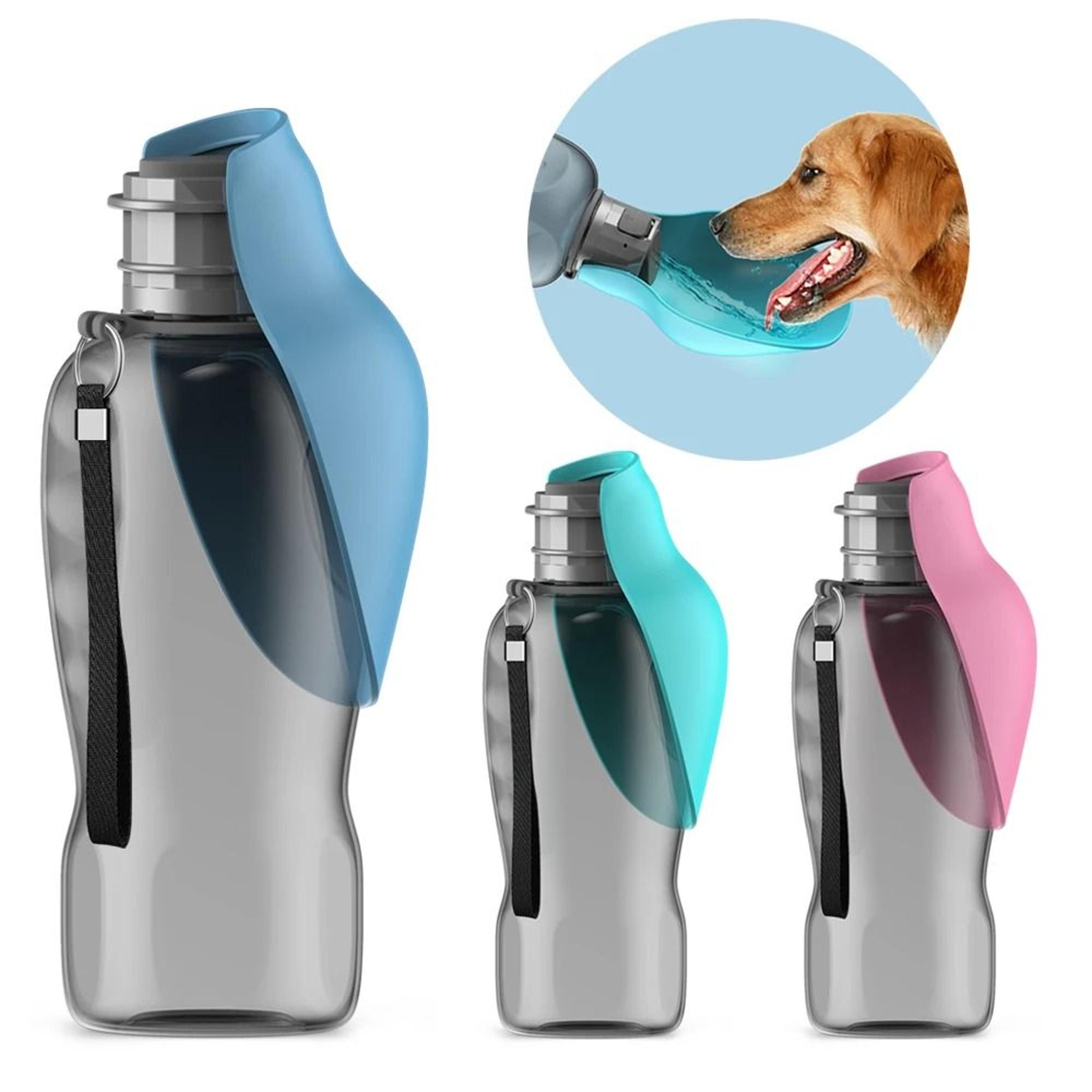 800ml portable dog water bottle with foldable travel bowl