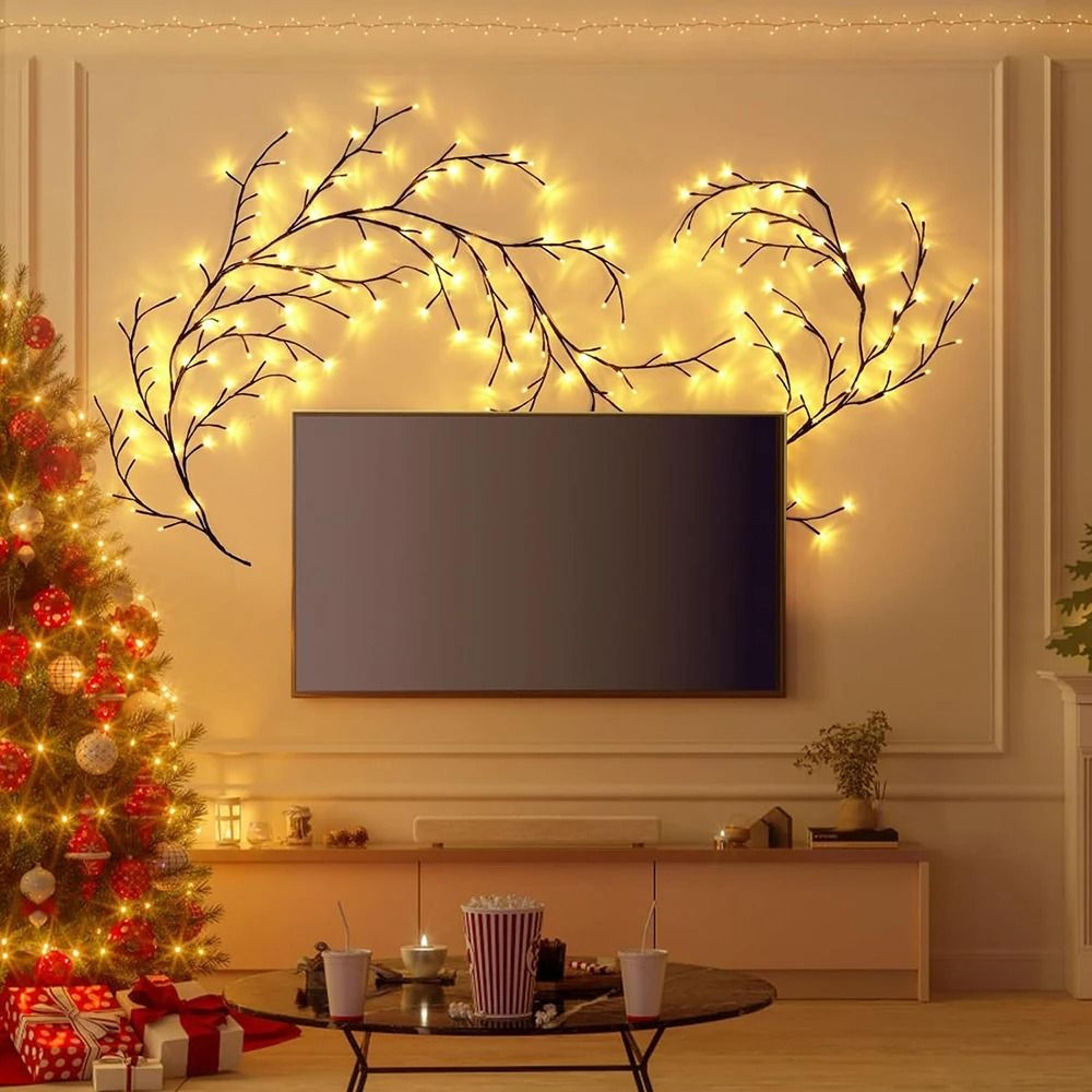 72/96 led willow vine lights flexible usb or solar tree branch decor