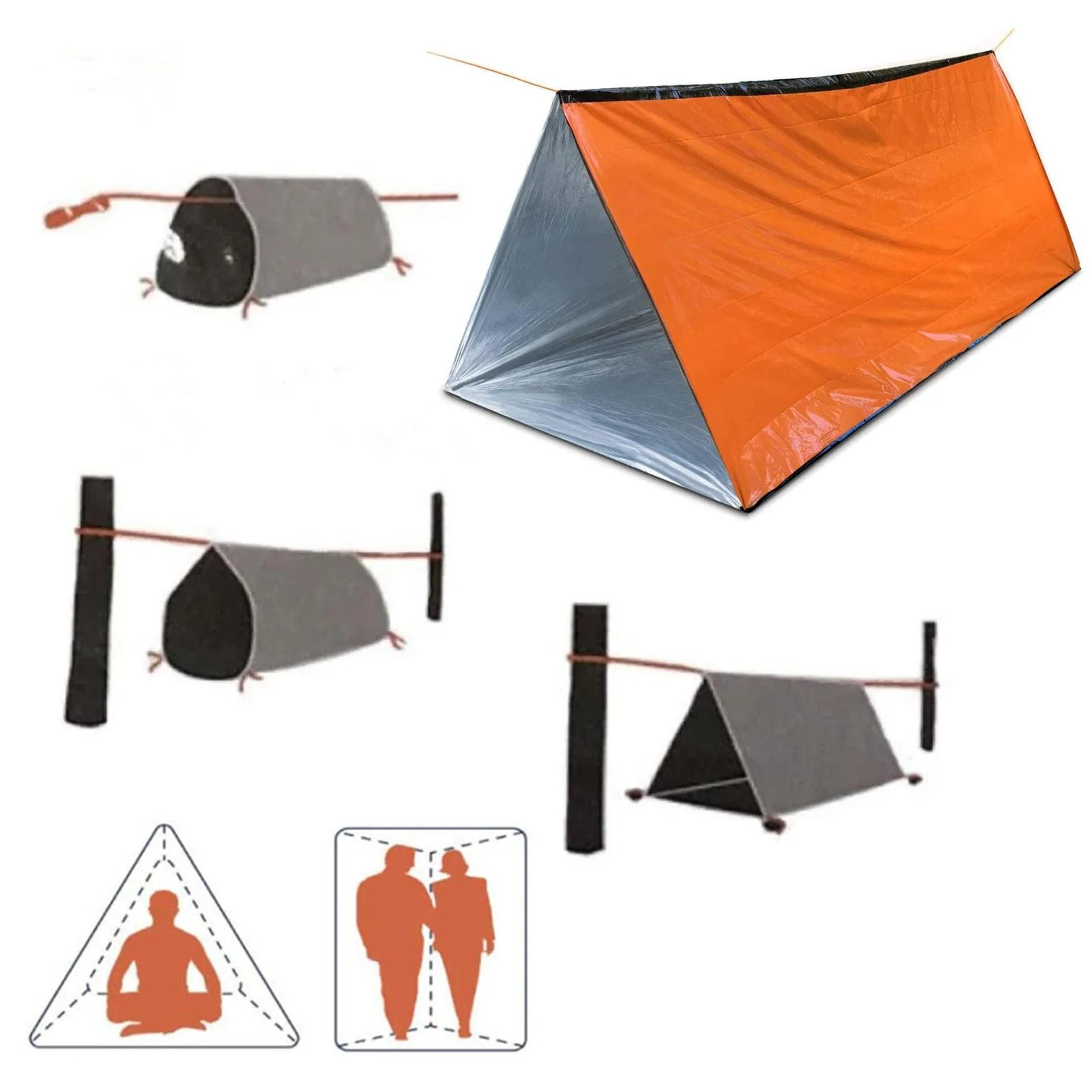 2-person emergency bivy shelter waterproof mylar survival tube tent
