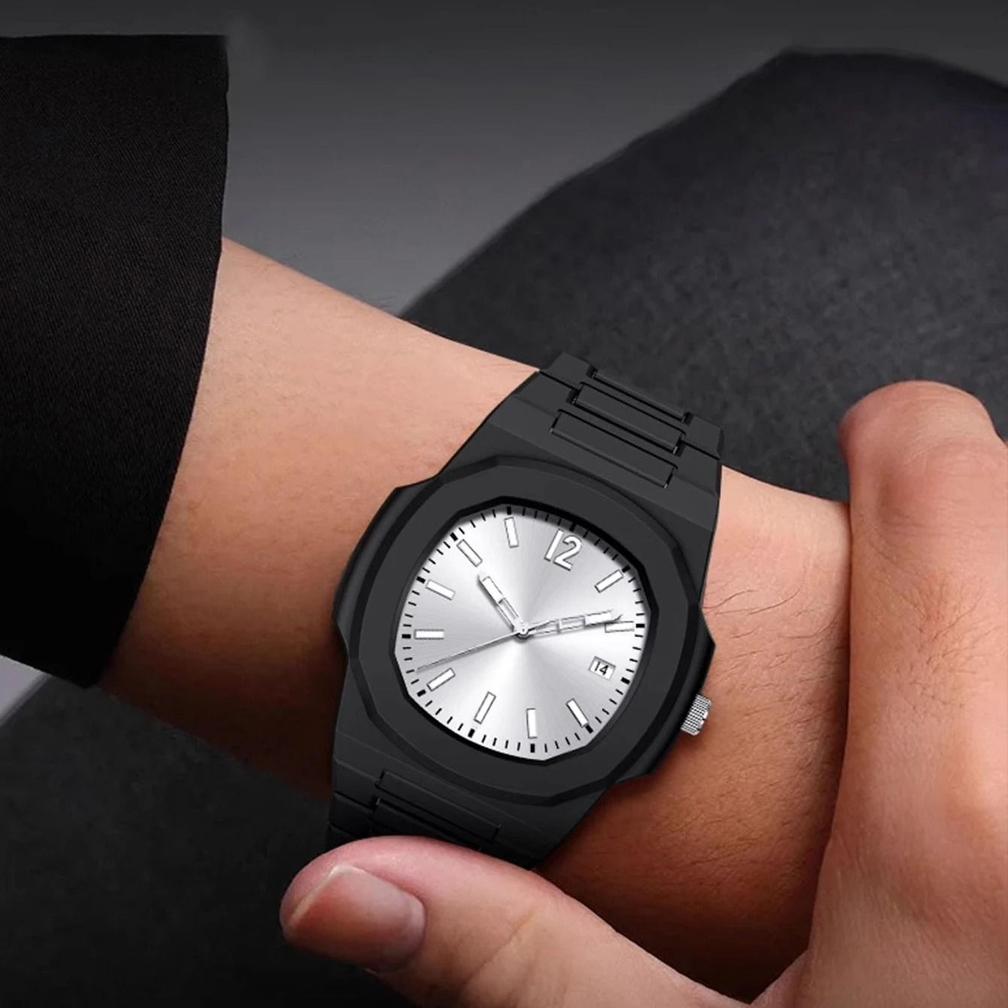 mens quartz calendar watch simple dial multifunction gift watch
