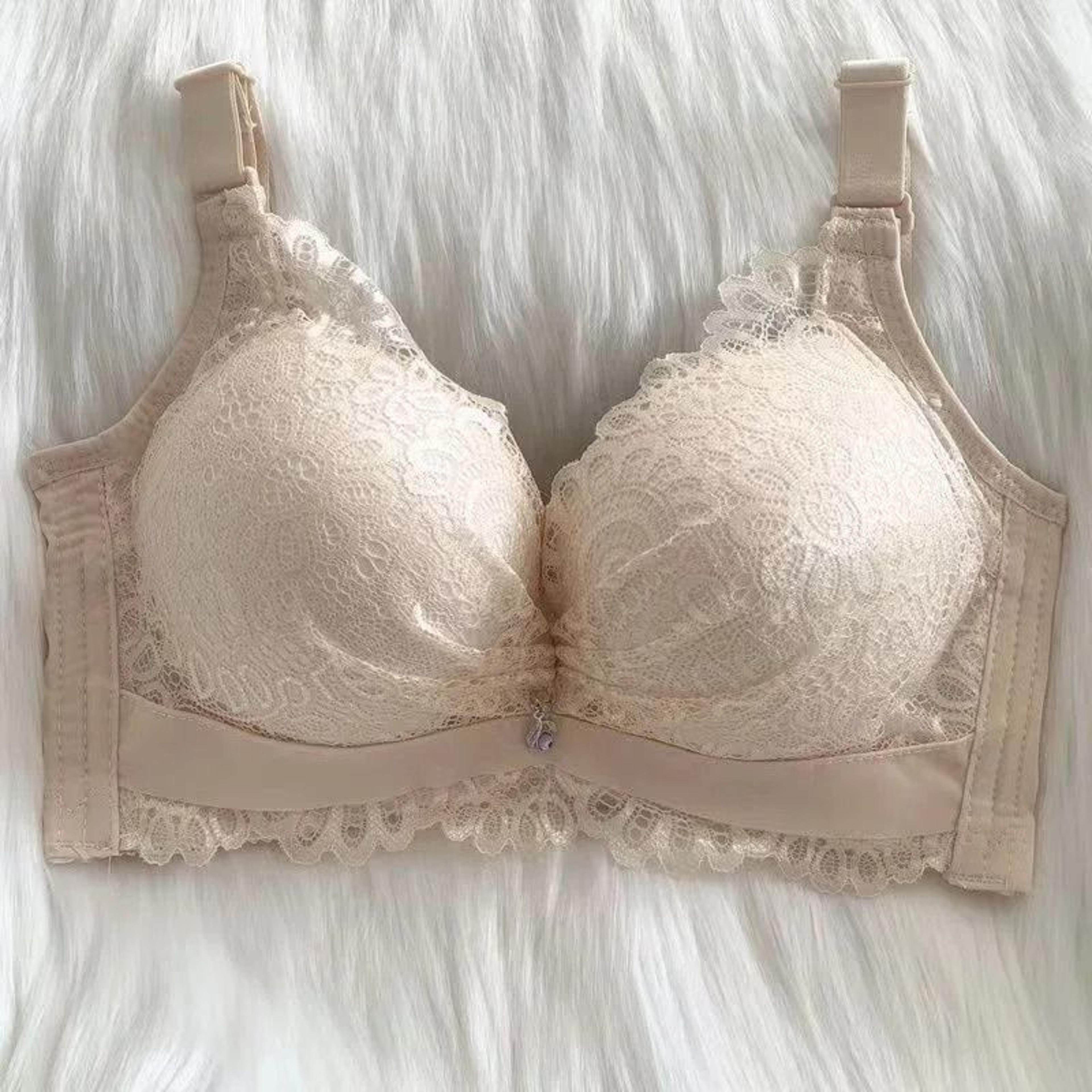 womens extra thick push up bra wireless padded gathering bra