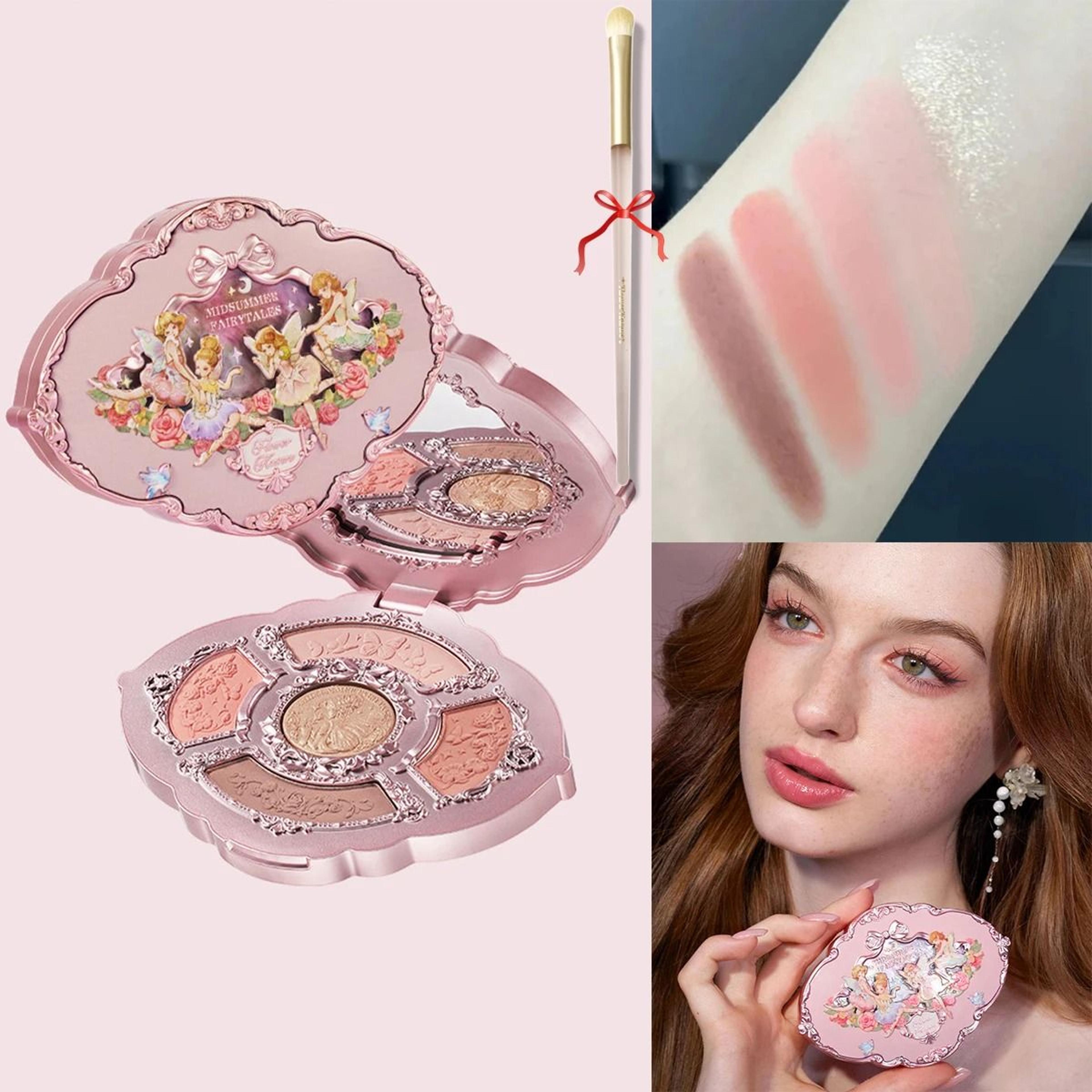 6 color matte shimmer eyeshadow palette swan inspired pearl glitter eye makeup