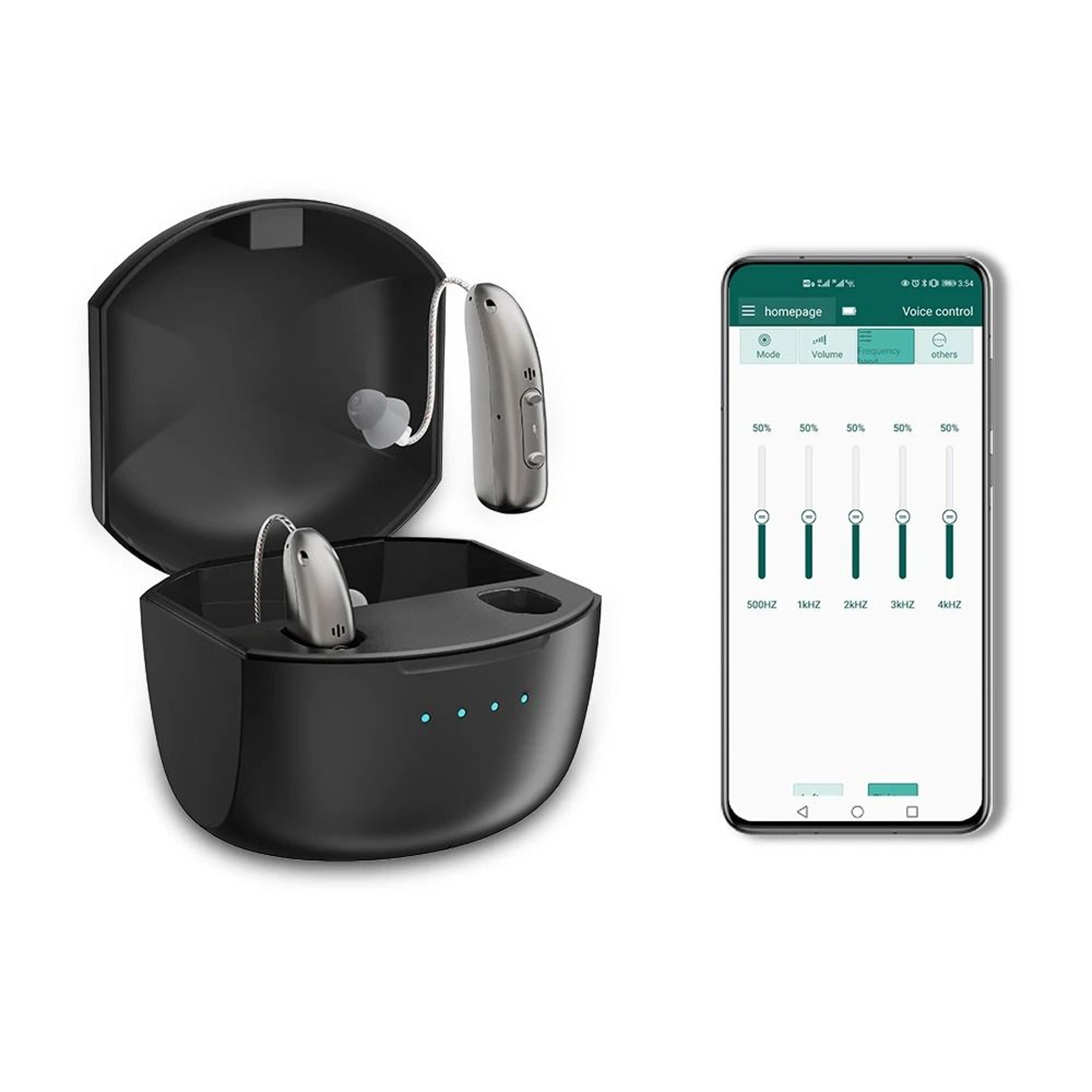 rechargeable ric digital hearing device 10 channel bluetooth app control