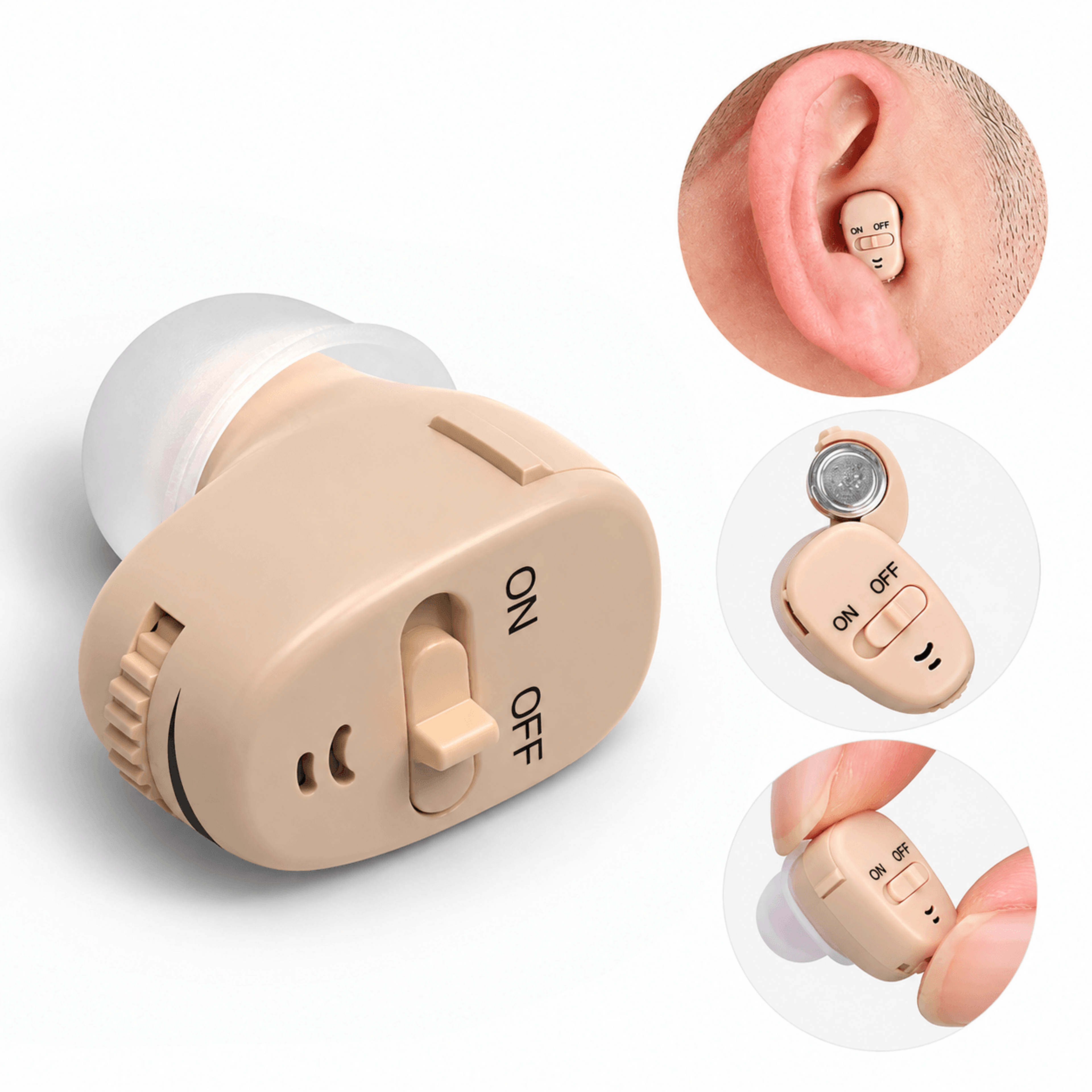 mini ite digital hearing device invisible in ear adjustable sound amplifier