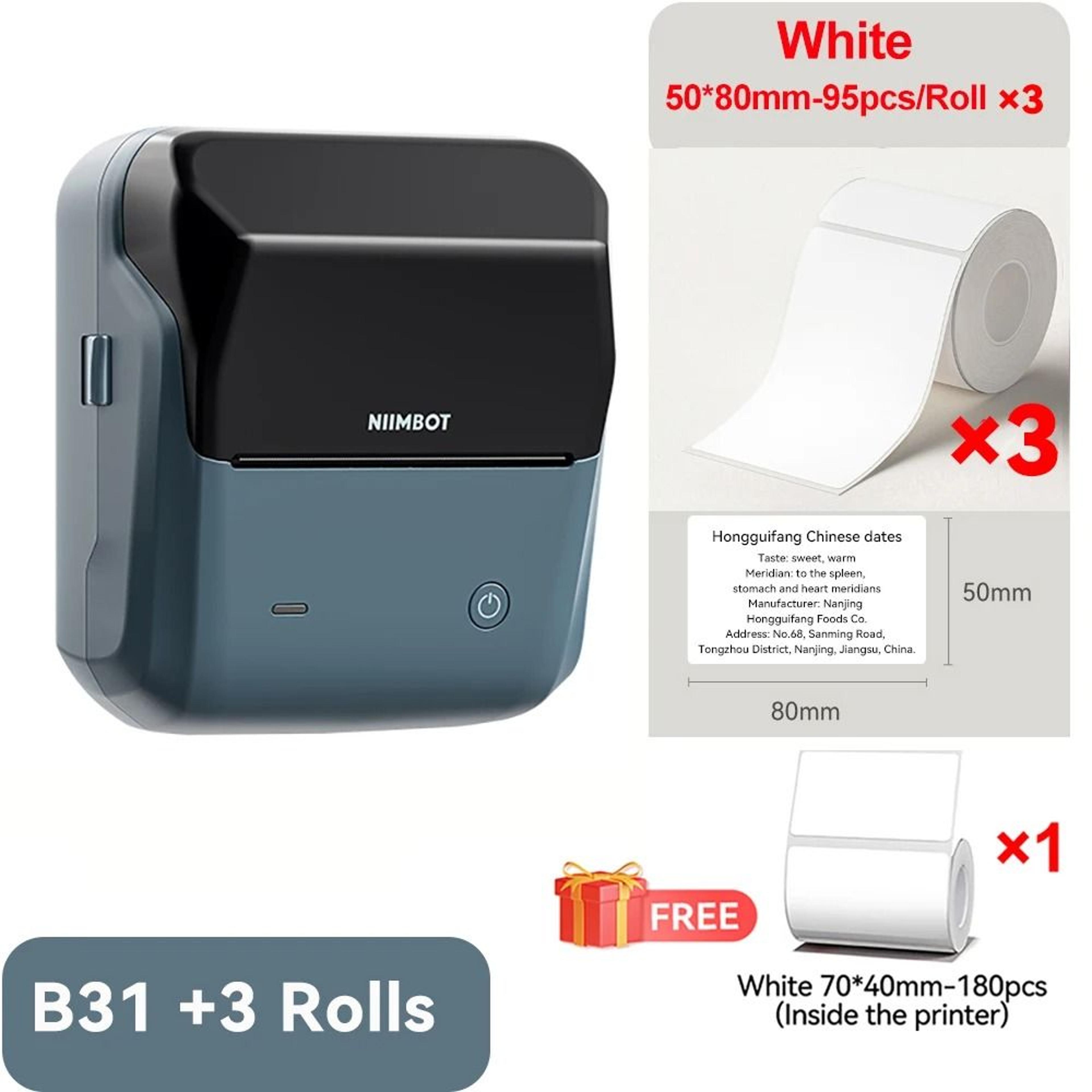 b31 wireless thermal label printer – 3 inch inkless barcode sticker maker