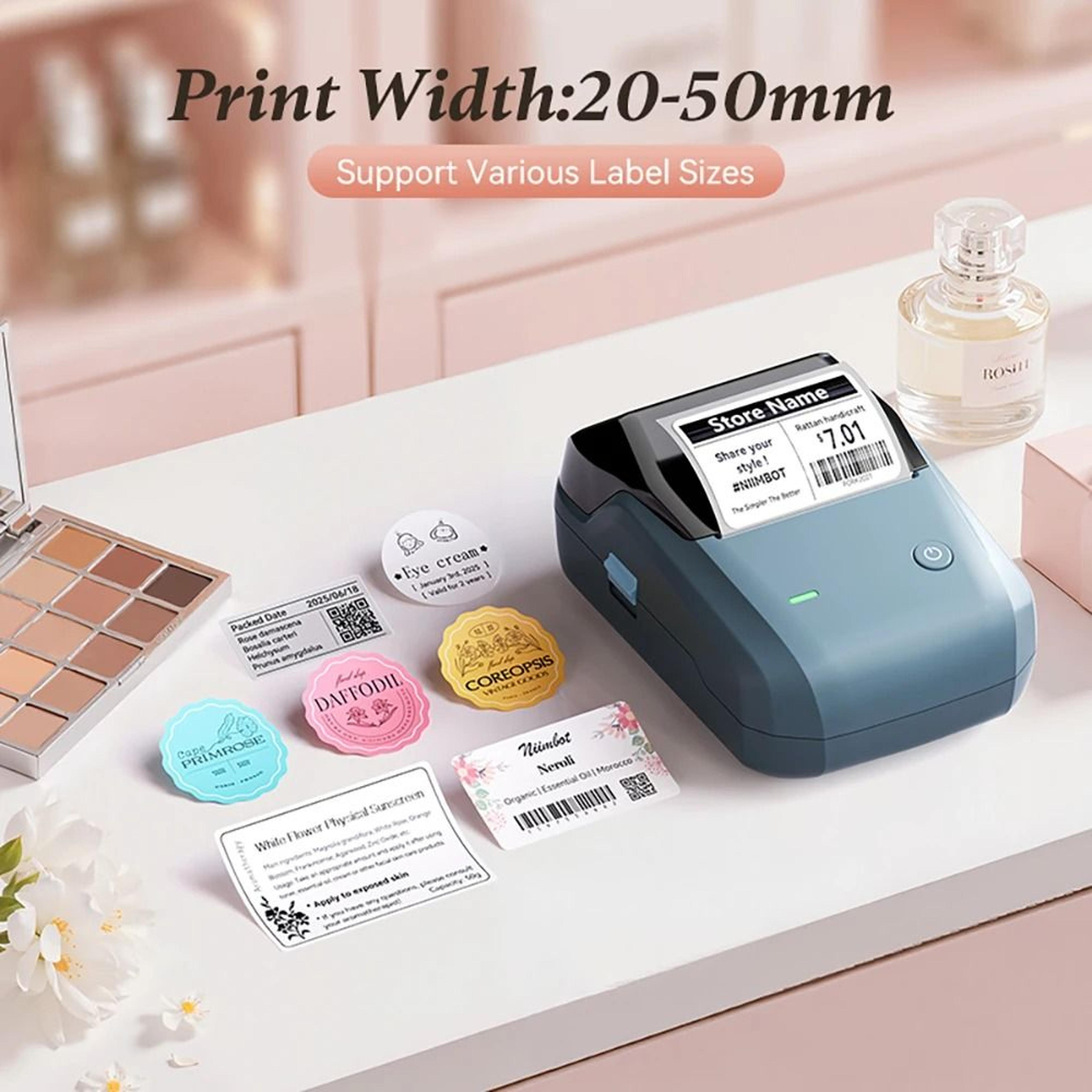 portable bluetooth label printer – wireless inkless sticker maker for home and business