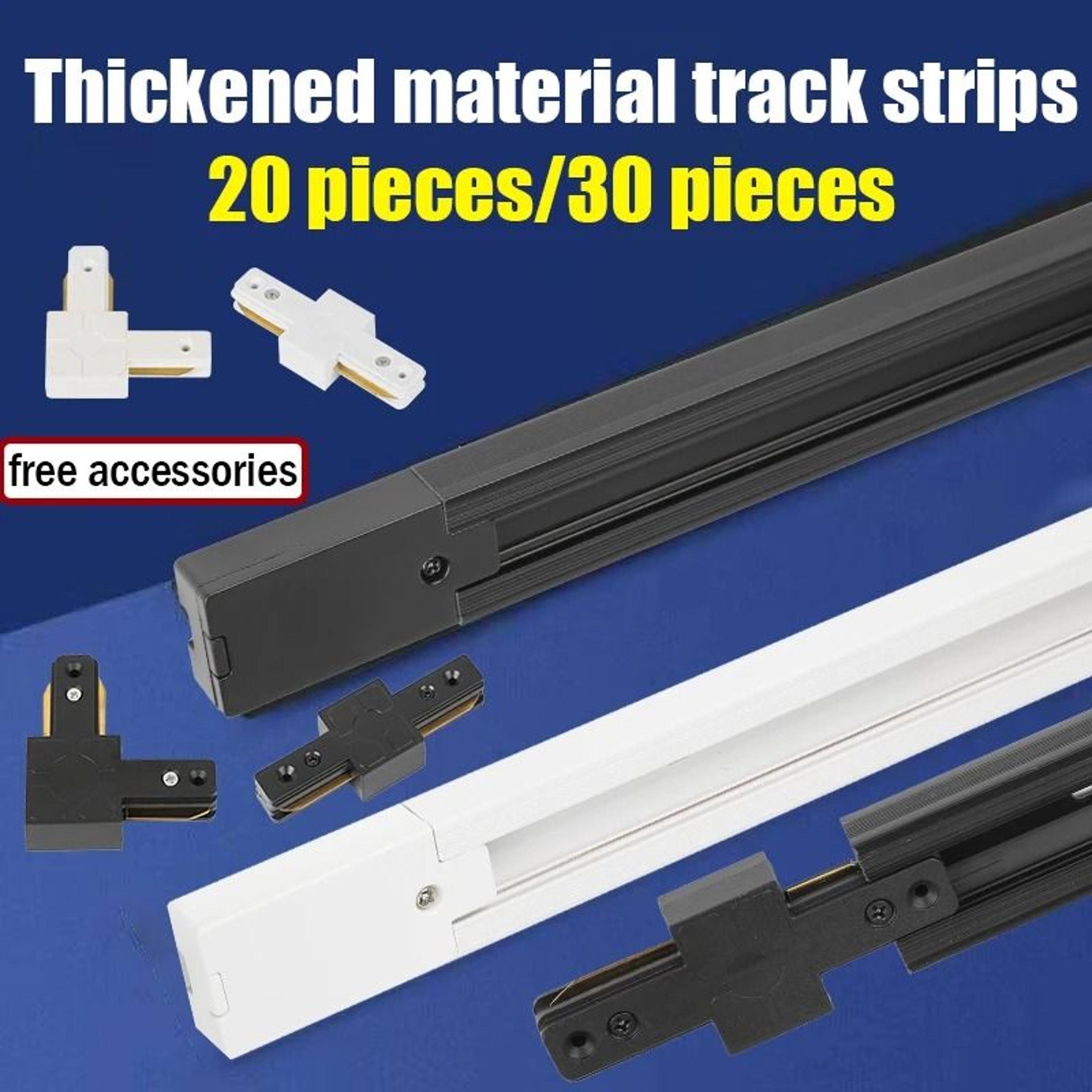 20 piece led track light rail kit with connectors for flexible ceiling lighting