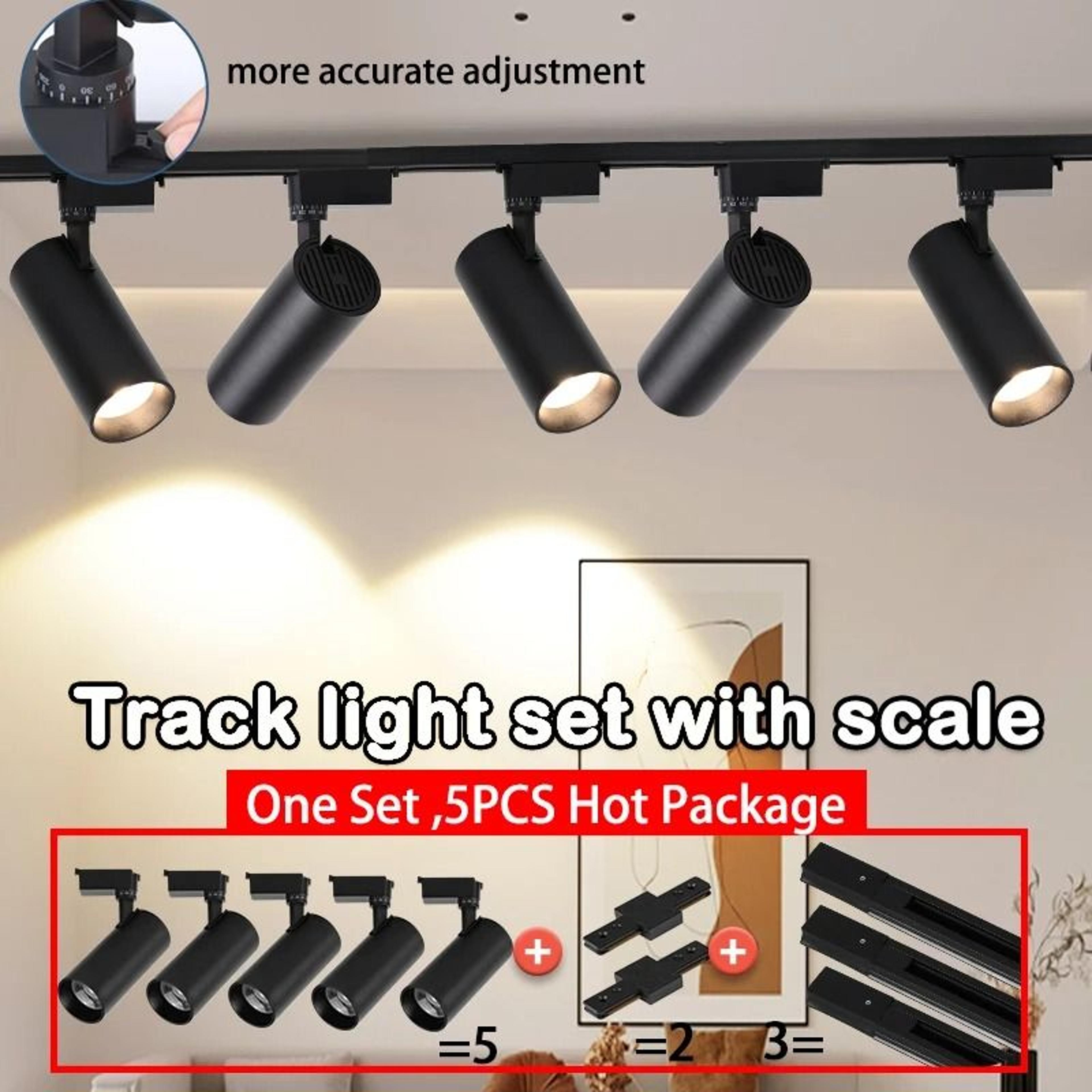 adjustable led track light set with scale markings for home and shop lighting
