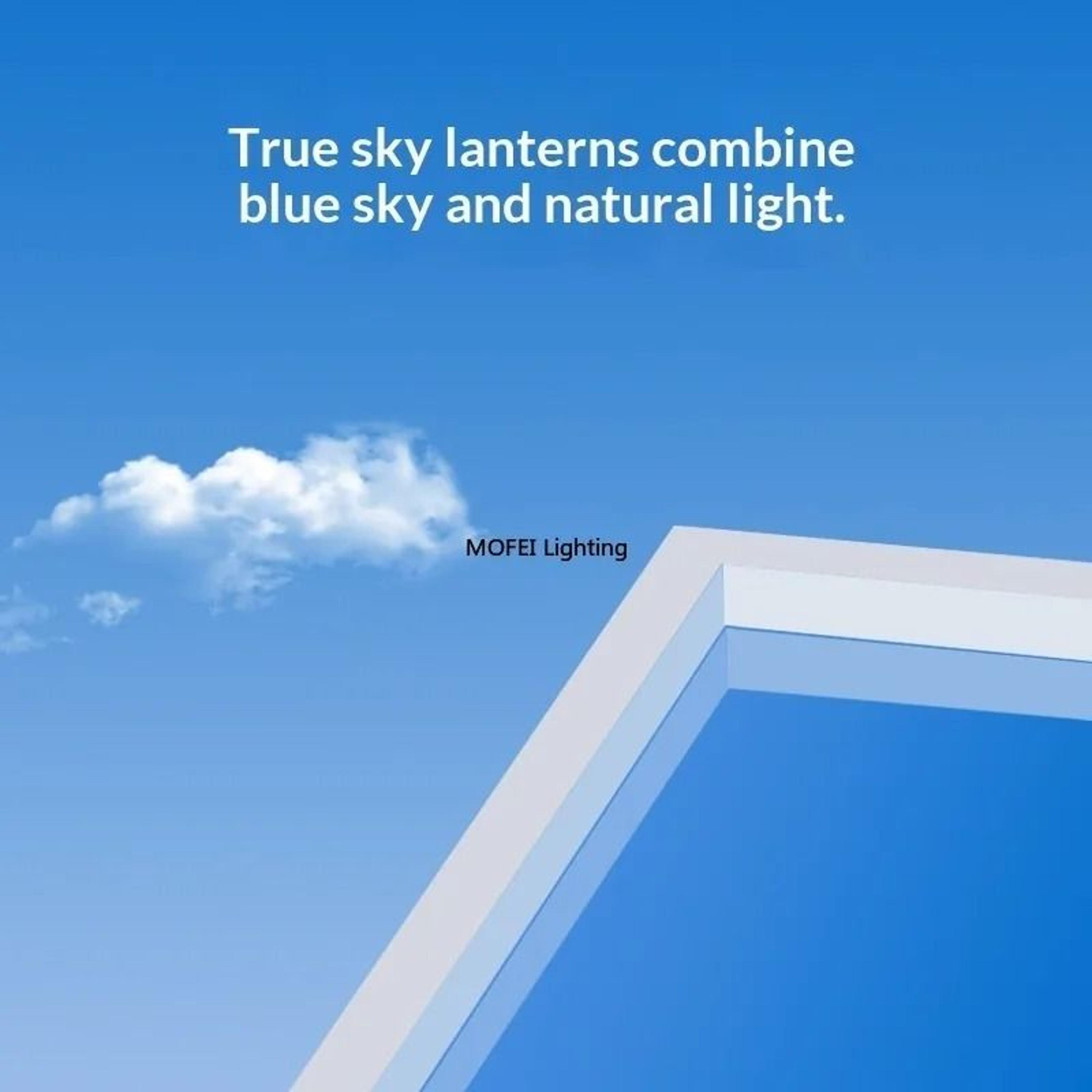 sky blue cloud effect led ceiling light with daylight simulation for modern home decor