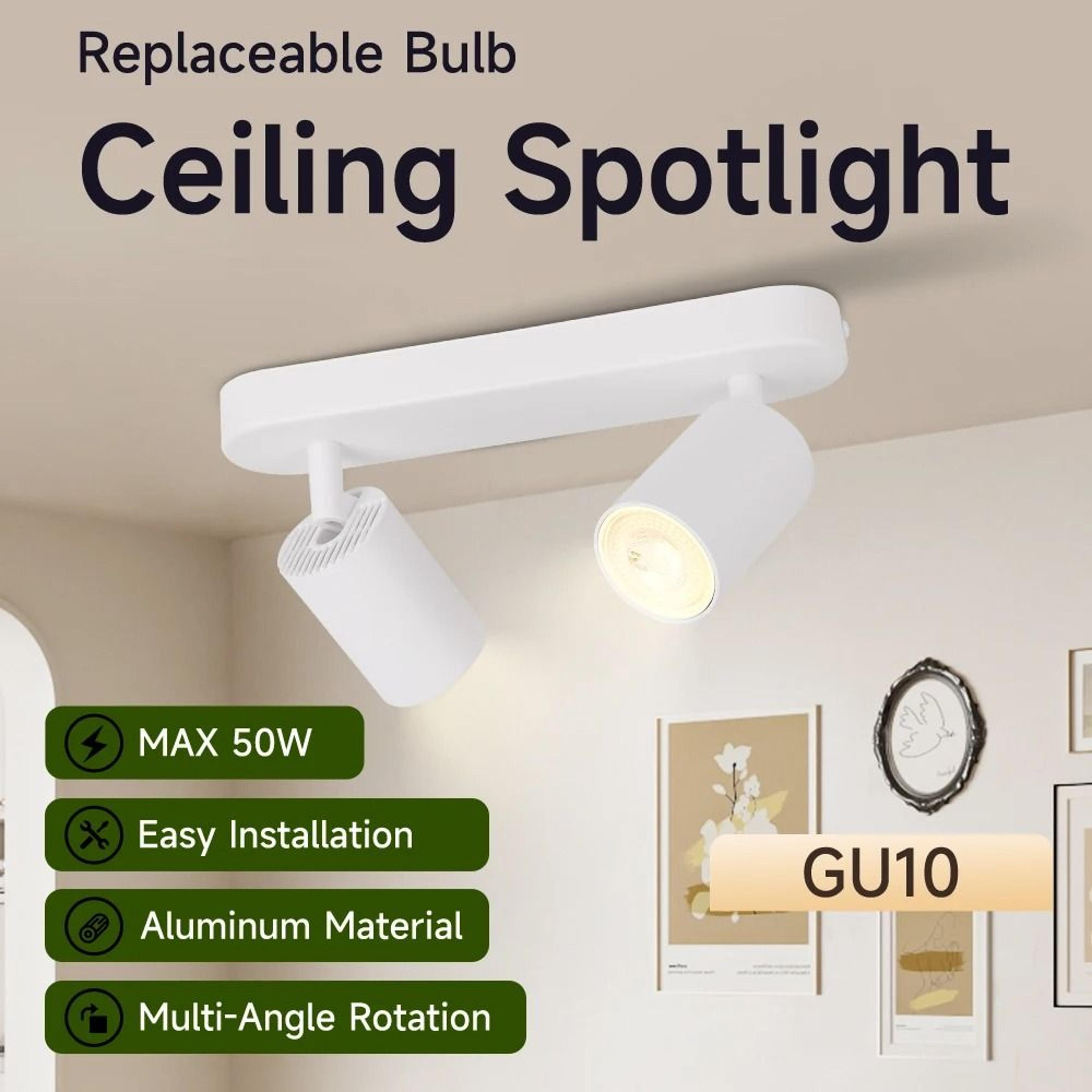 modern gu10 ceiling spotlight with replaceable bulb for home lighting