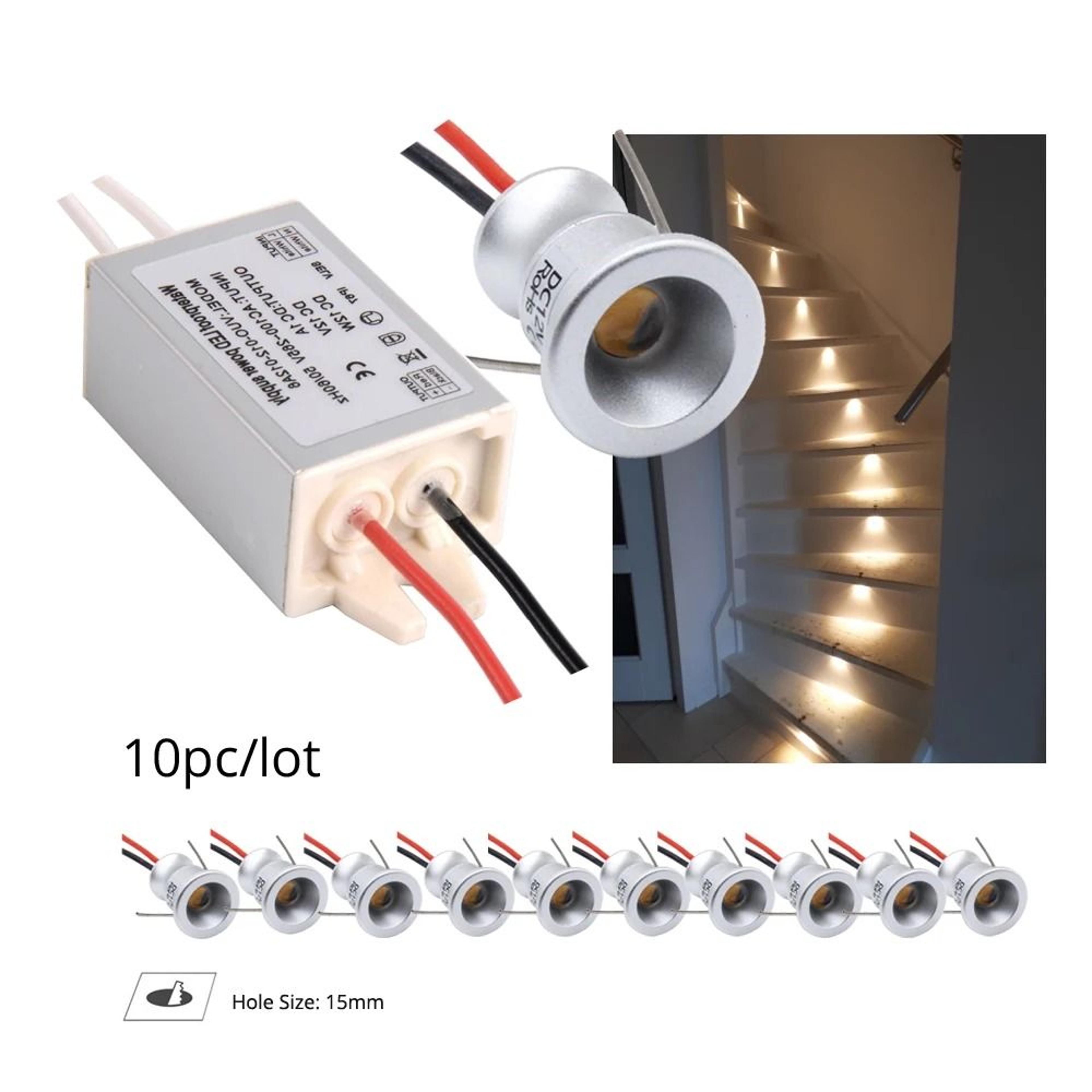 10 pack ip65 waterproof mini led recessed spotlights with power supply