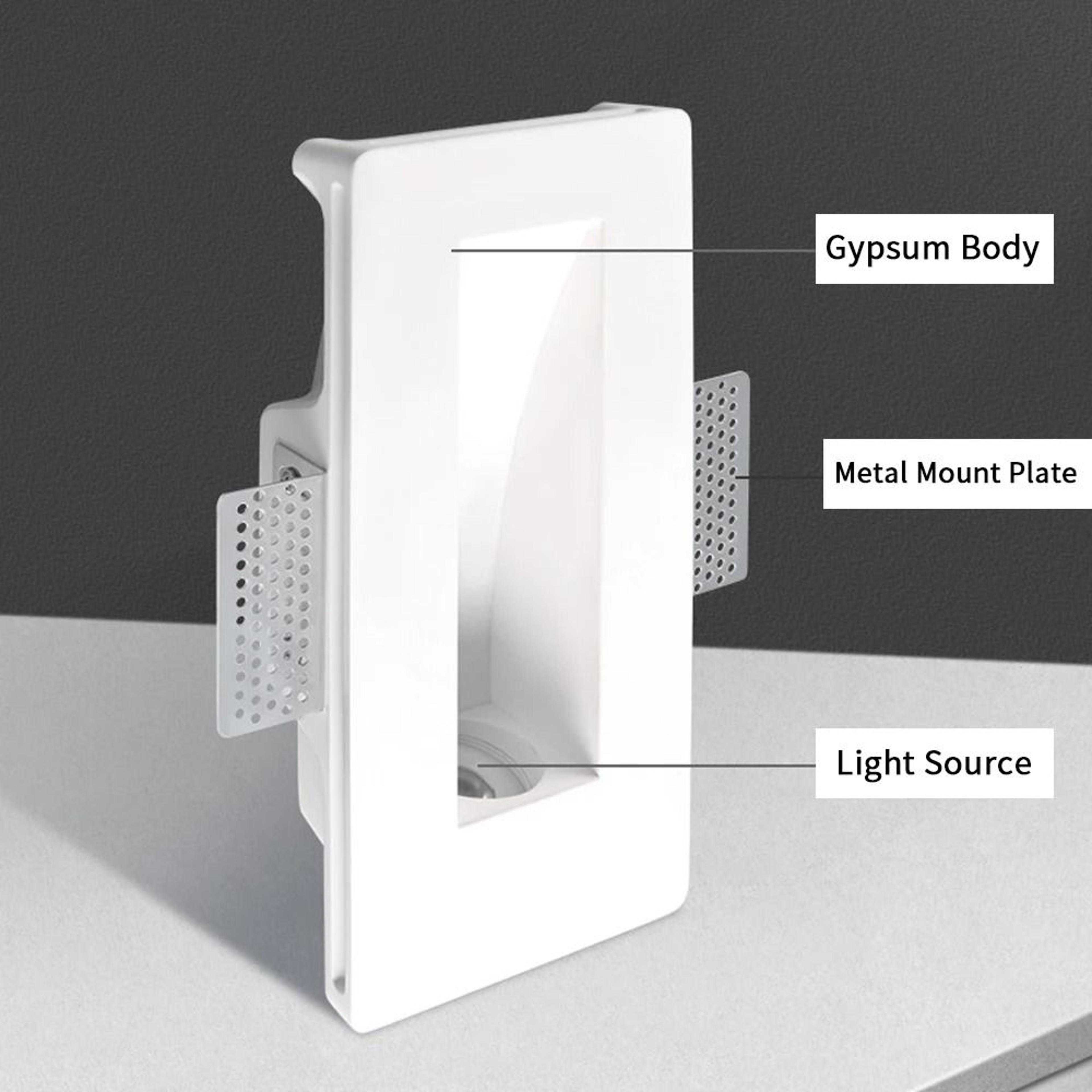 minimalist gypsum recessed led stair step wall light for indoor lighting