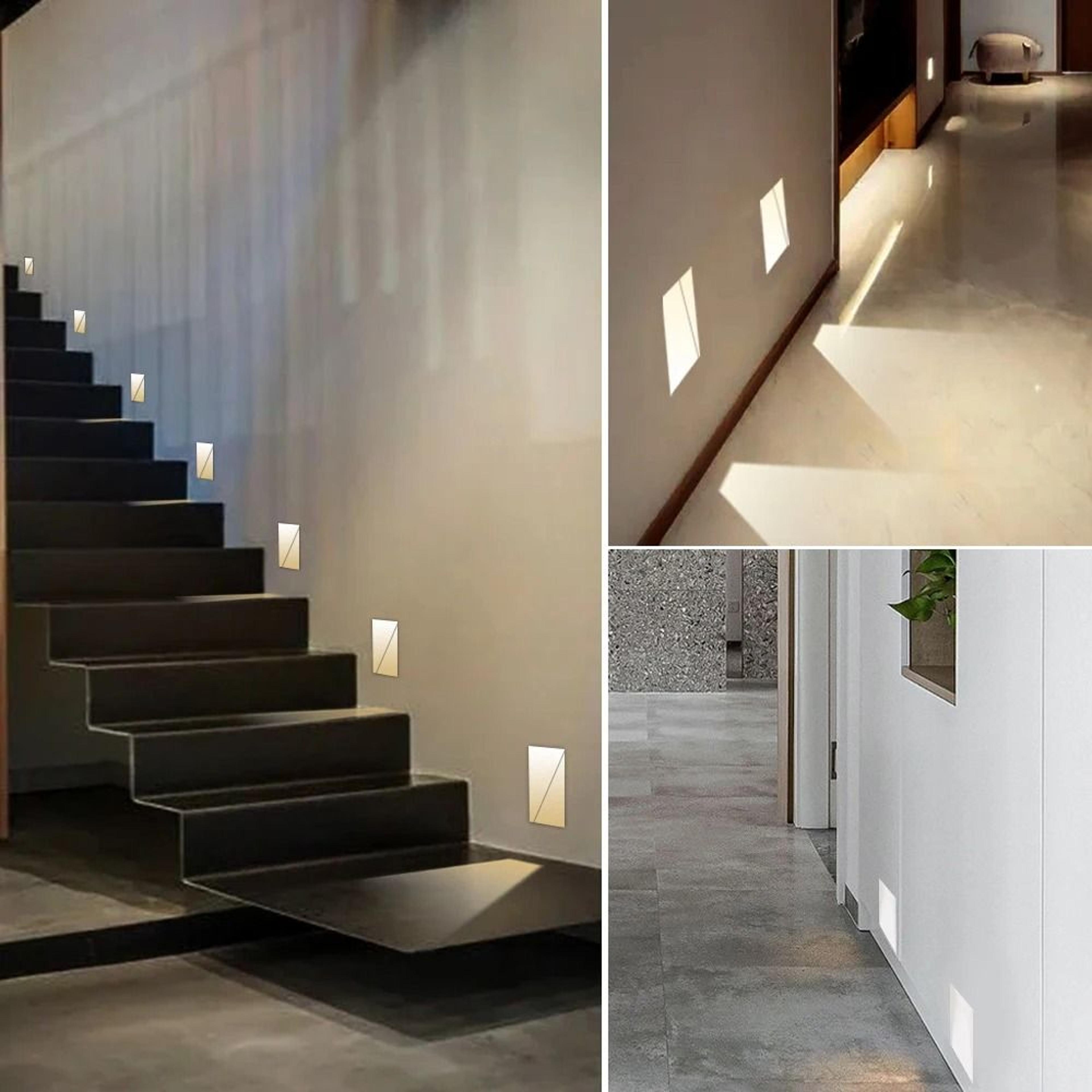 frameless recessed led stair light with motion sensor for indoor walls