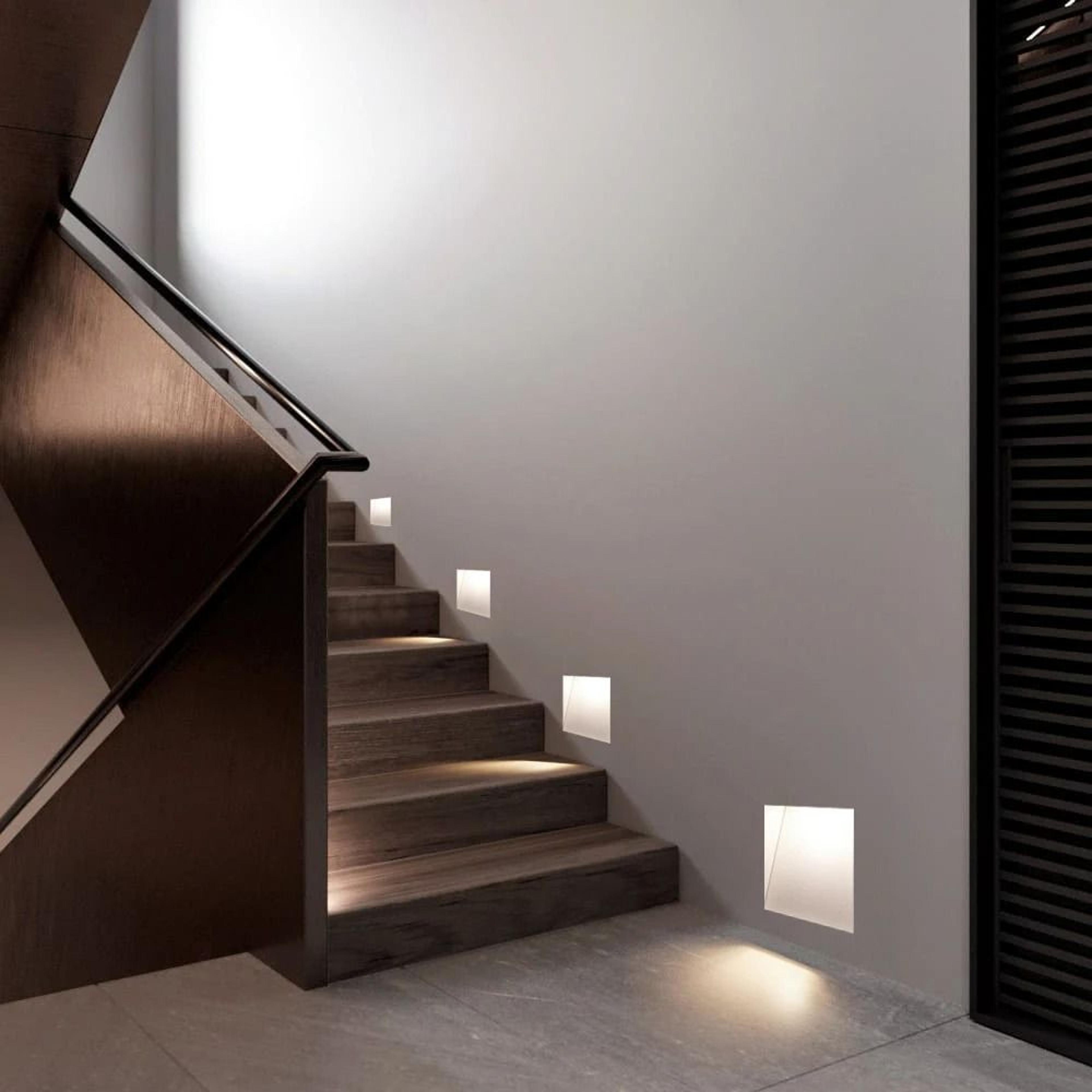 frameless recessed led stair step wall light for modern interiors