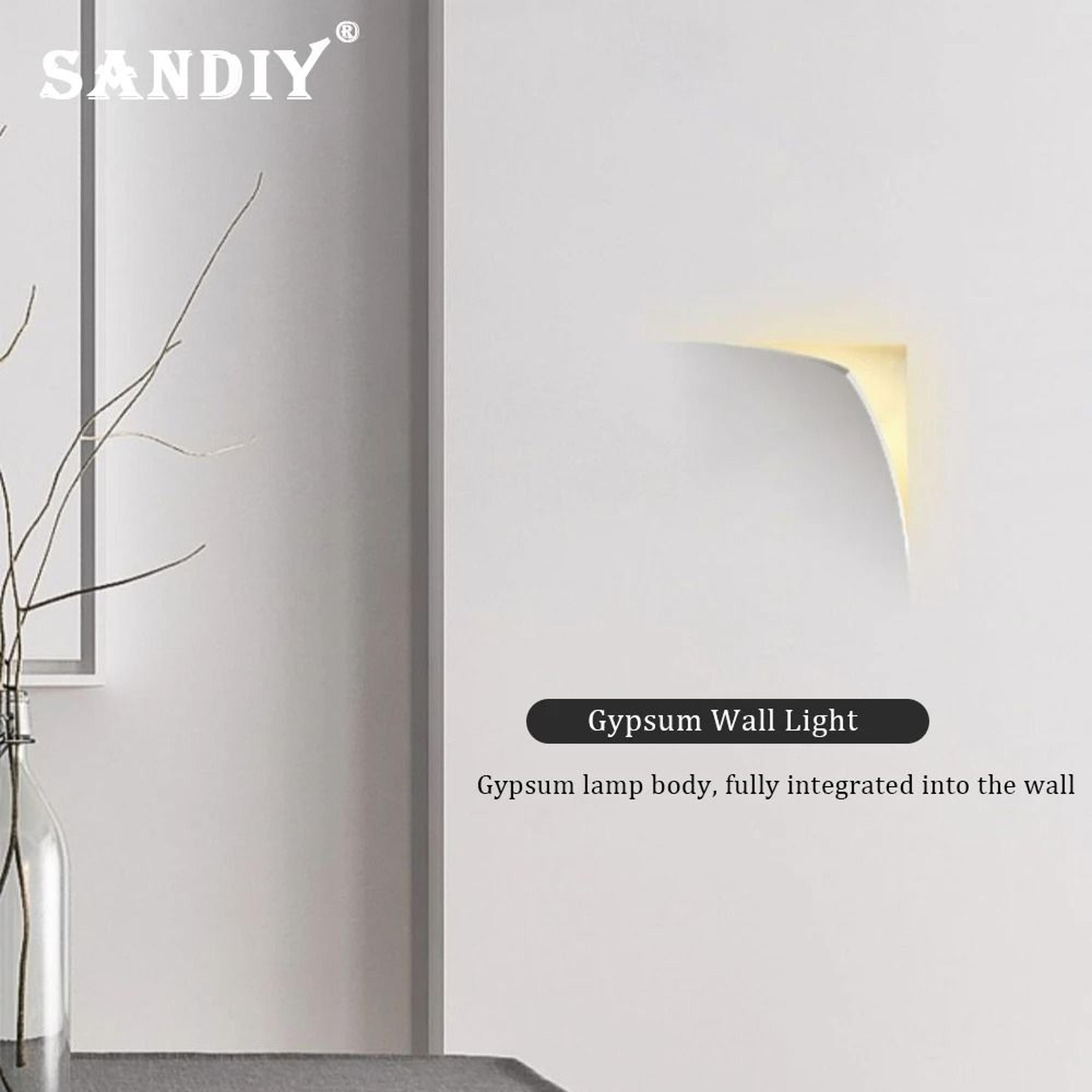 Minimalist Gypsum Recessed Wall Light For Bedroom And Living Room 6