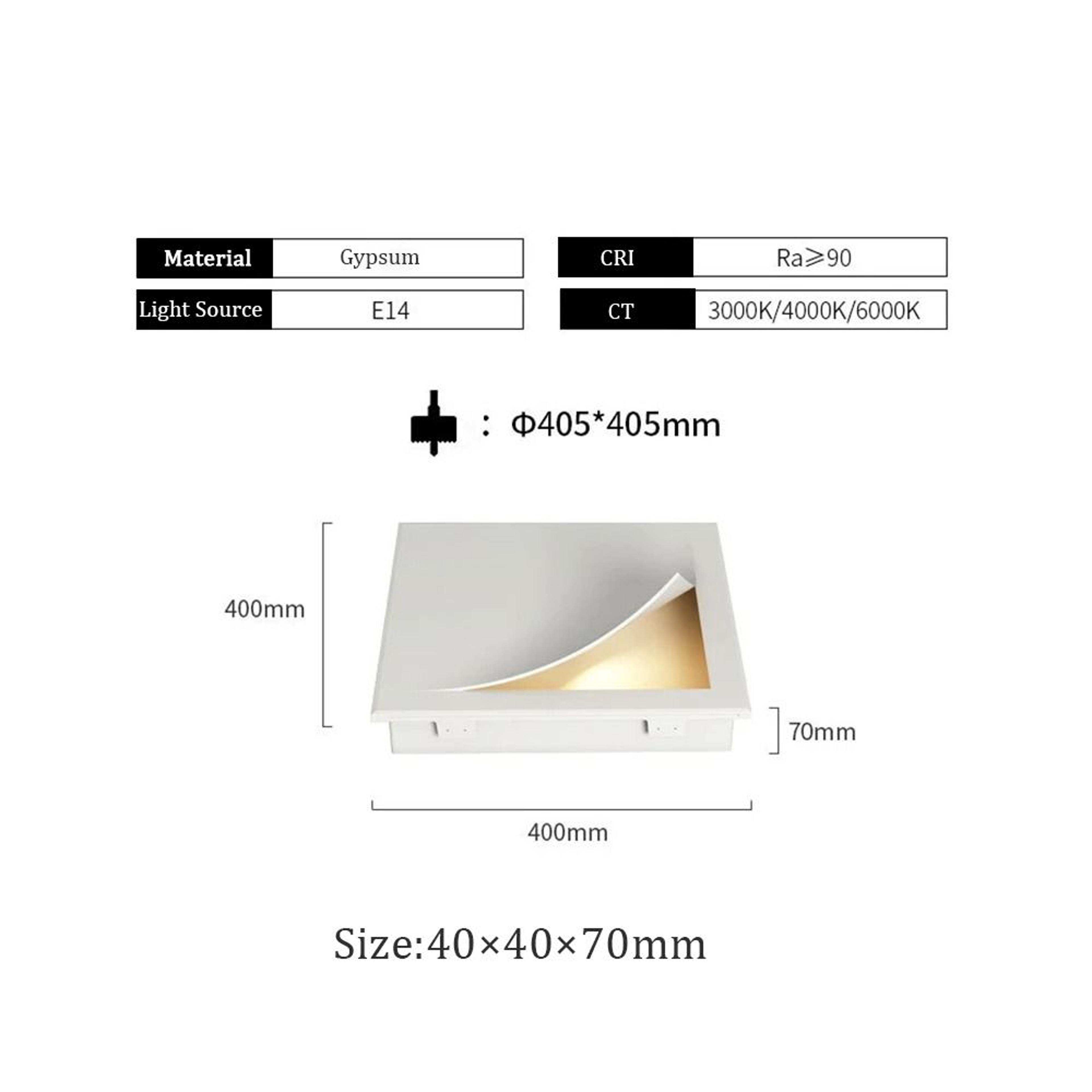 Minimalist Gypsum Recessed Wall Light For Bedroom And Living Room 3