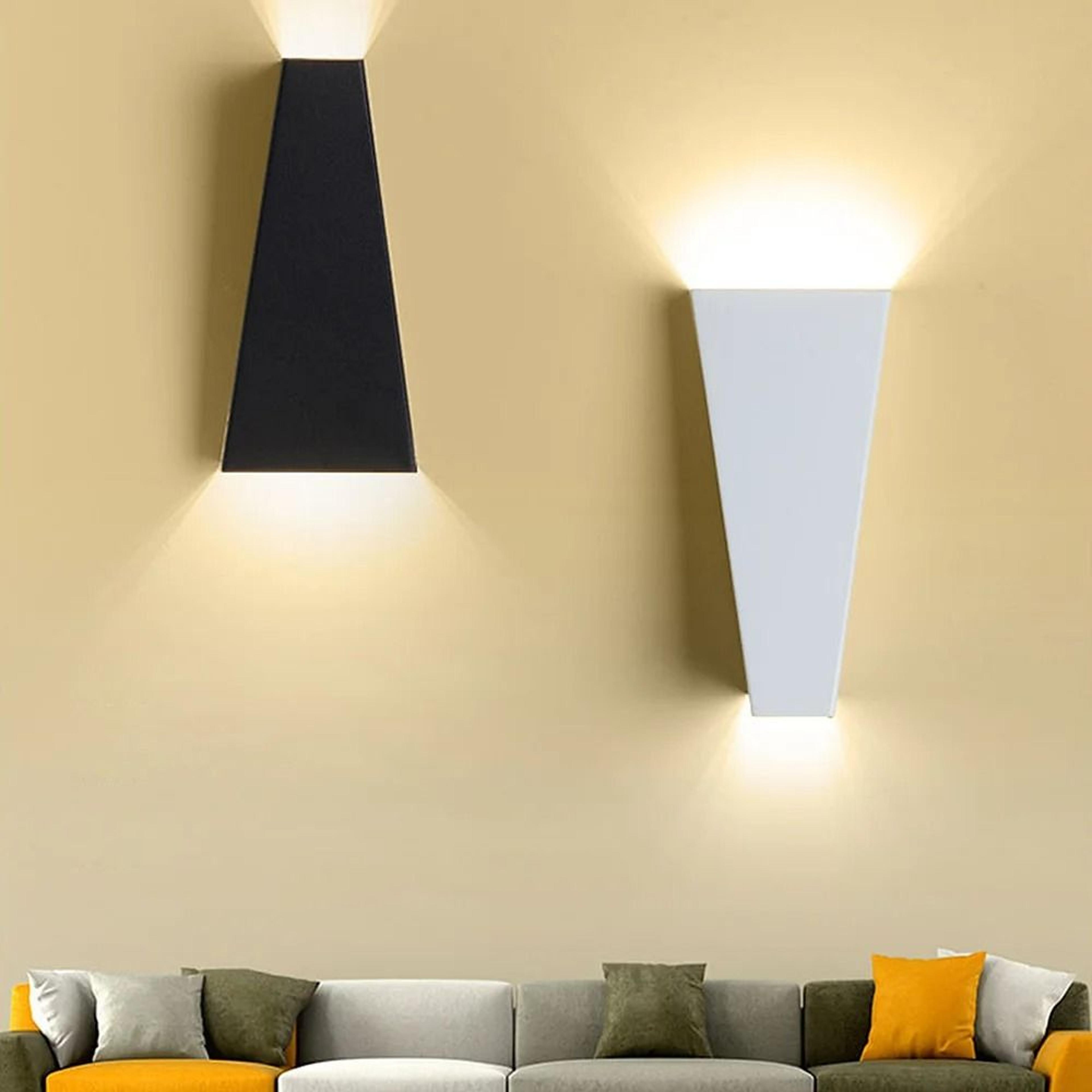 modern white aluminum led up and down wall sconce for bedroom and living room