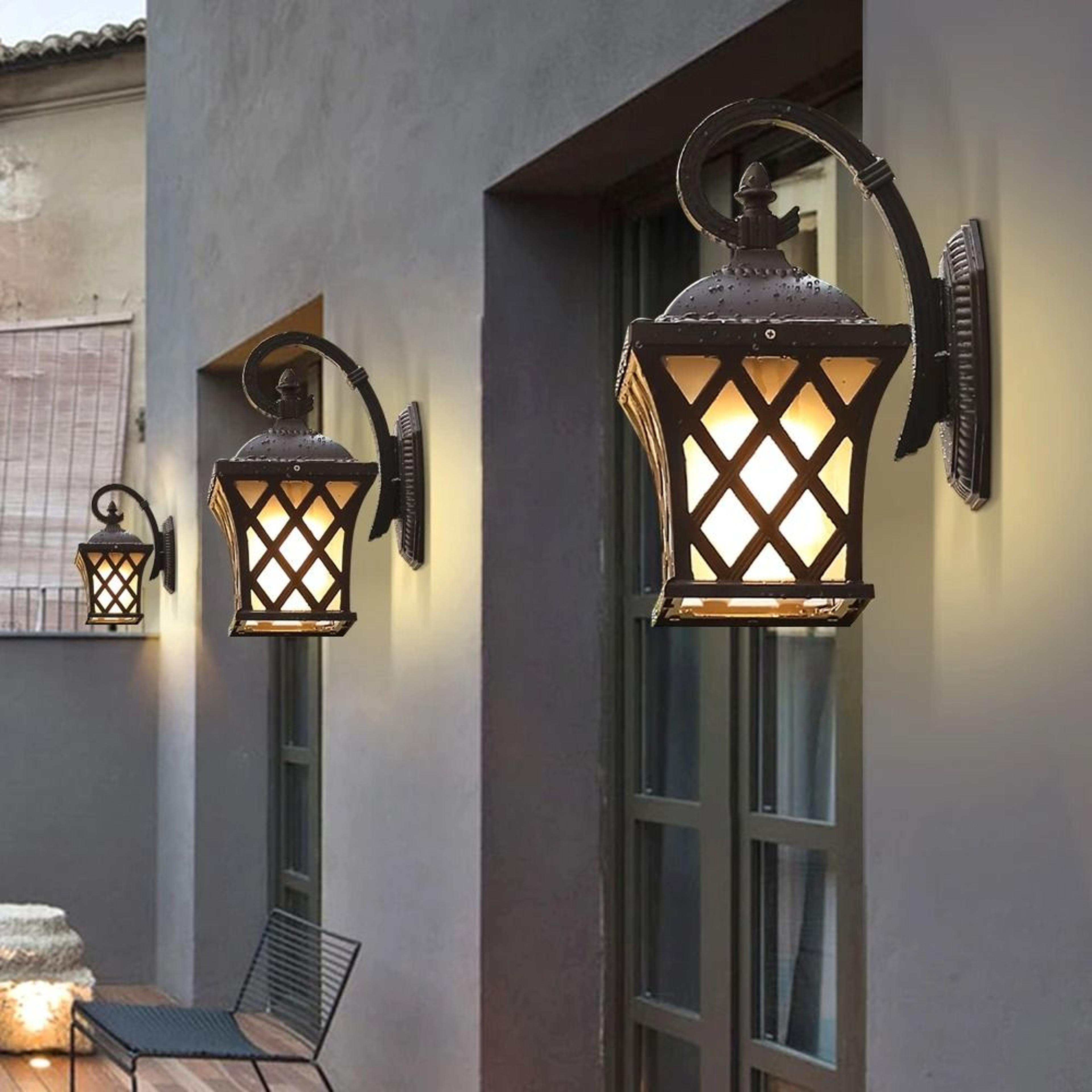 Vintage Black Glass Outdoor Wall Sconce For Porch And Garden 2