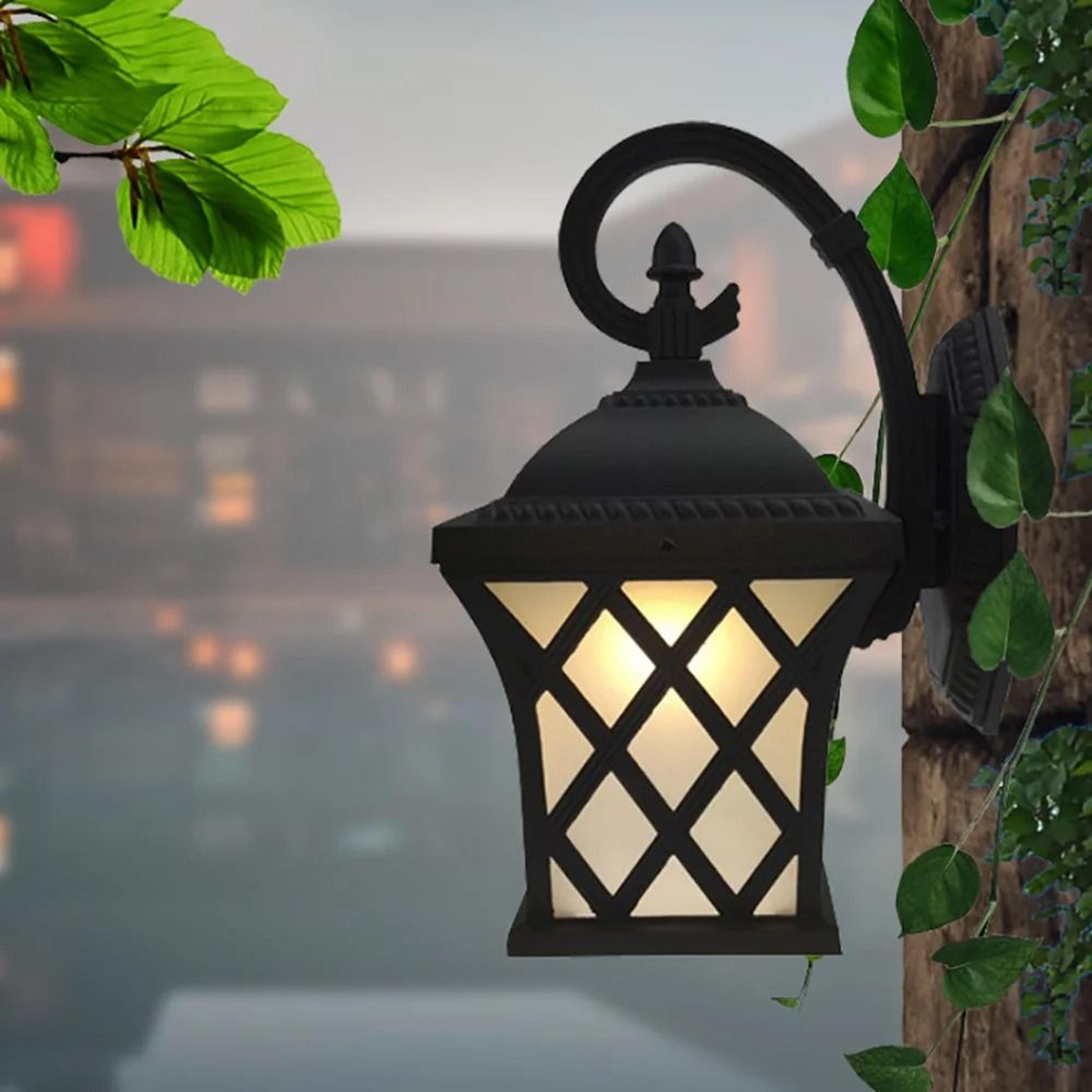 vintage black glass outdoor wall sconce for porch and garden
