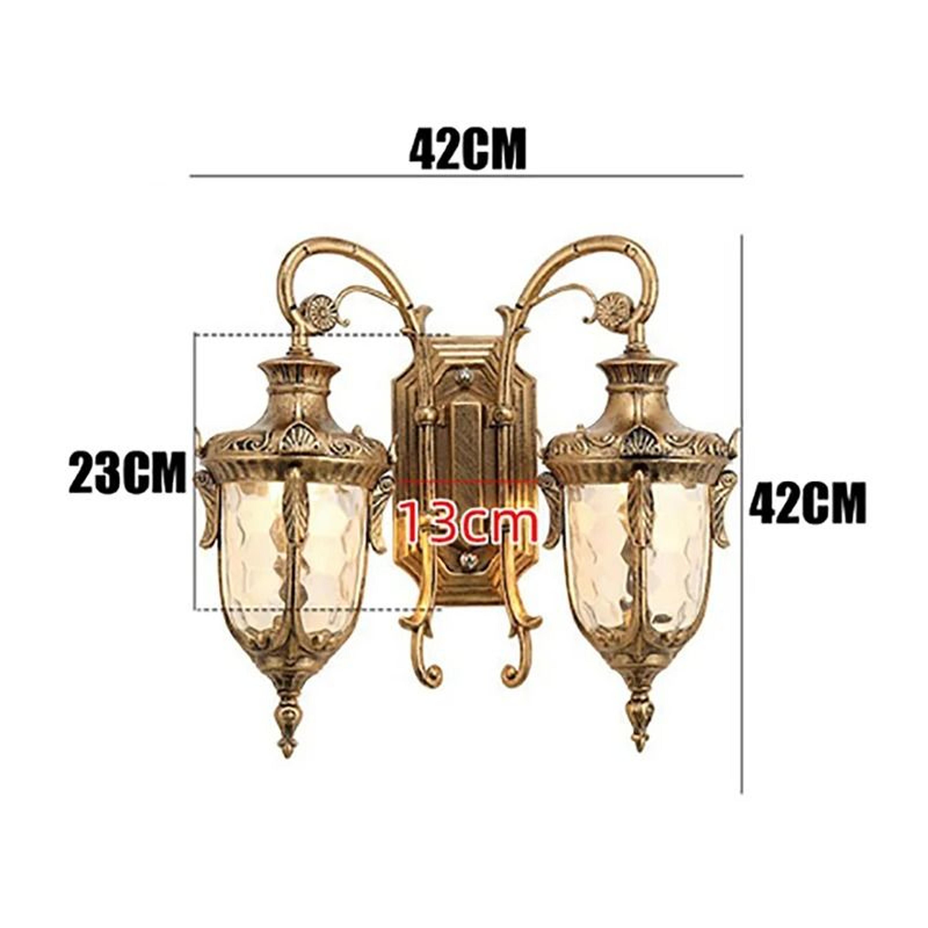 Vintage Bronze Glass Outdoor Wall Sconce With E27 Socket 4
