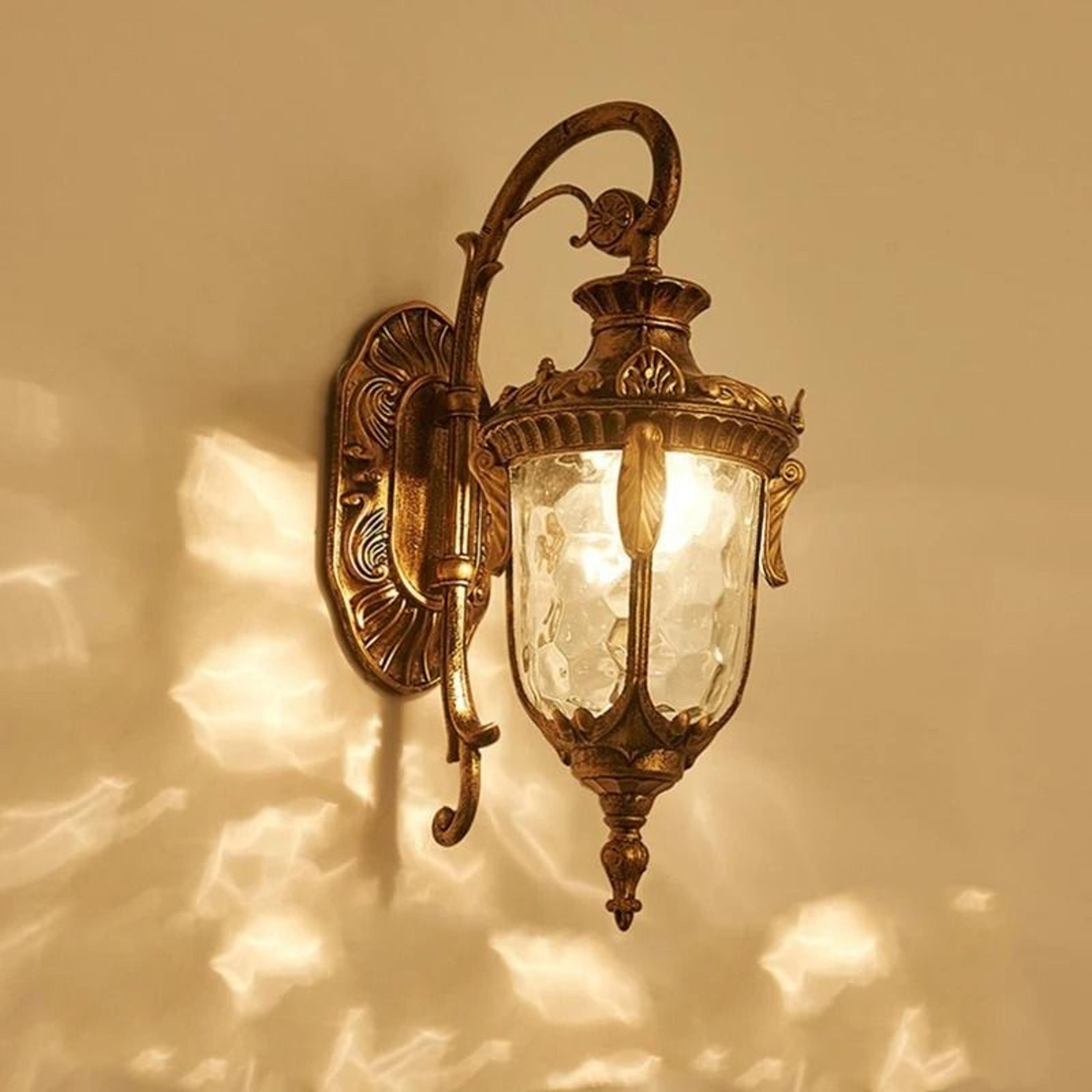 Vintage Bronze Glass Outdoor Wall Sconce With E27 Socket 9